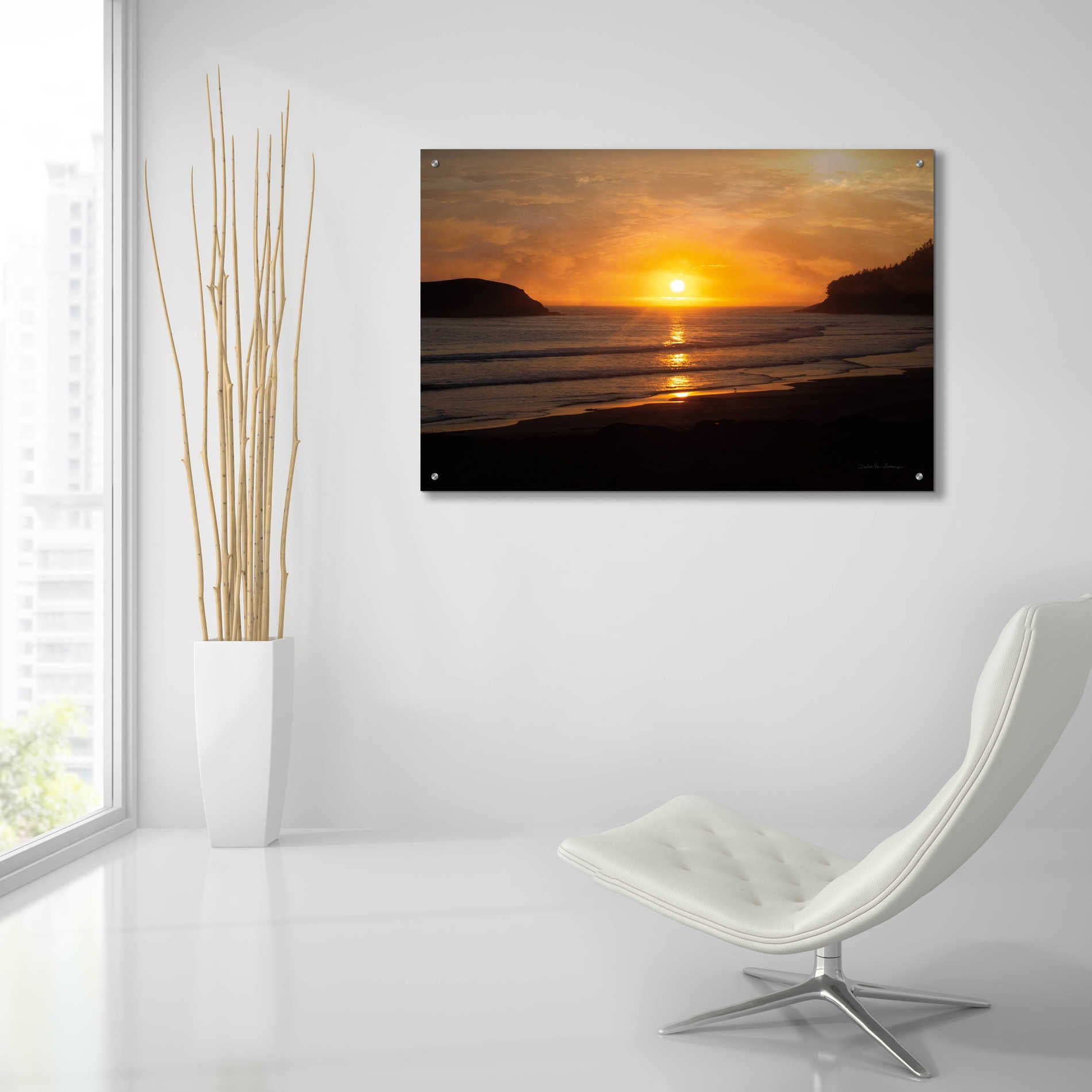 Epic Art 'Ocean Sunset' by Debra Van Swearingen, Acrylic Glass Wall Art,36x24