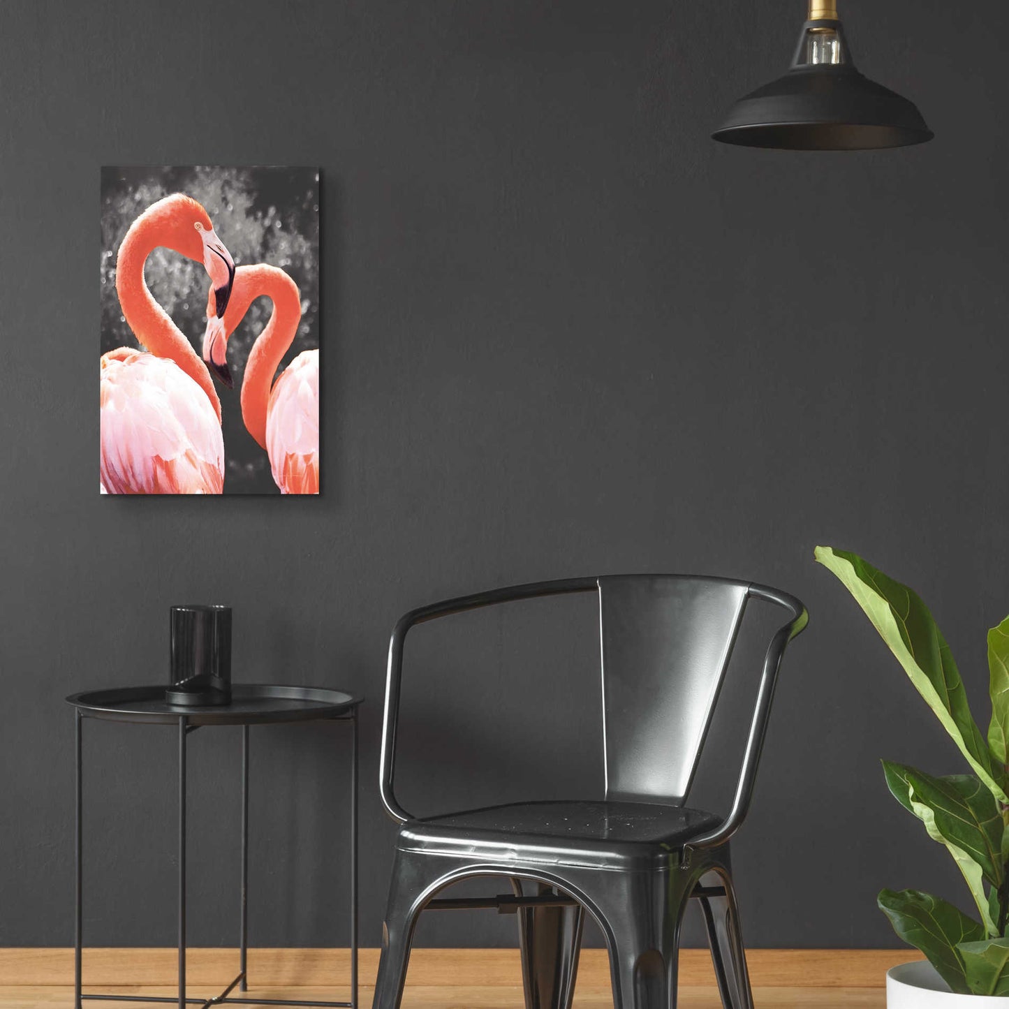 Epic Art 'Flamingo II on BW' by Debra Van Swearingen, Acrylic Glass Wall Art,16x24