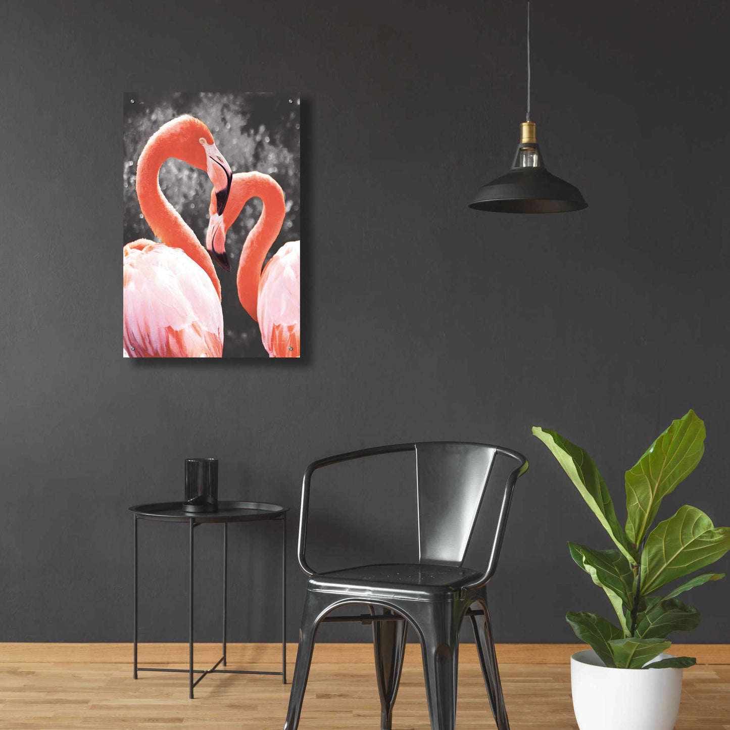 Epic Art 'Flamingo II on BW' by Debra Van Swearingen, Acrylic Glass Wall Art,24x36