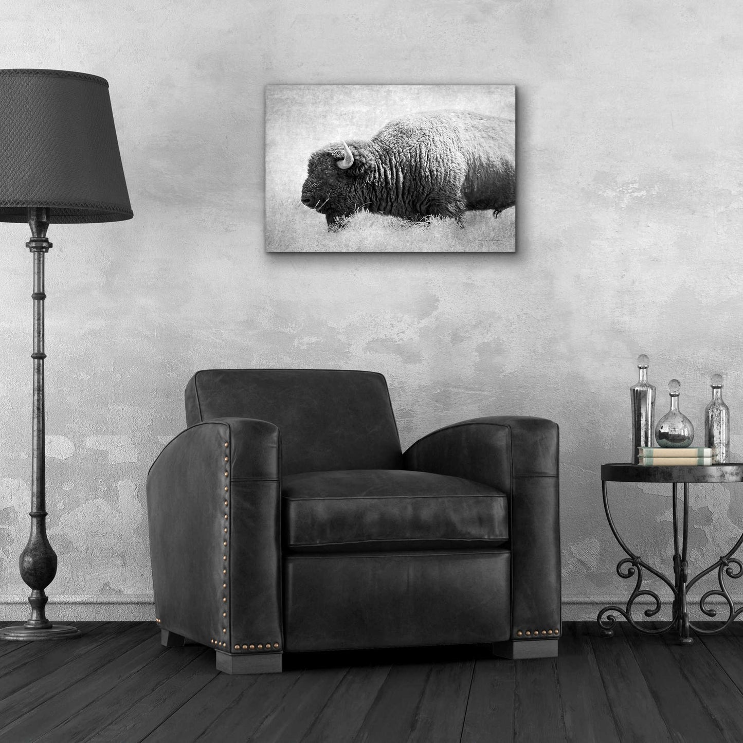 Epic Art 'Buffalo II BW' by Debra Van Swearingen, Acrylic Glass Wall Art,24x16