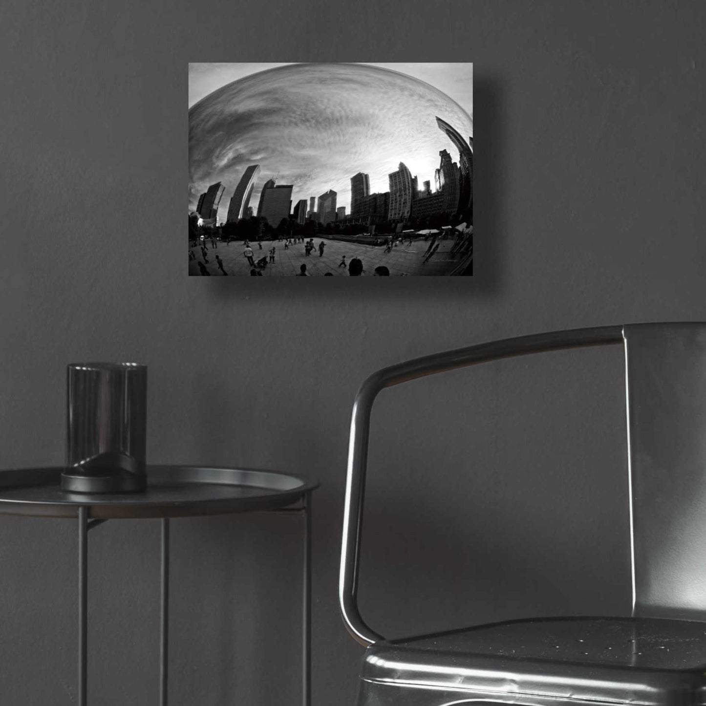 Epic Art 'The Bean Chicago BW' by Debra Van Swearingen, Acrylic Glass Wall Art,16x12