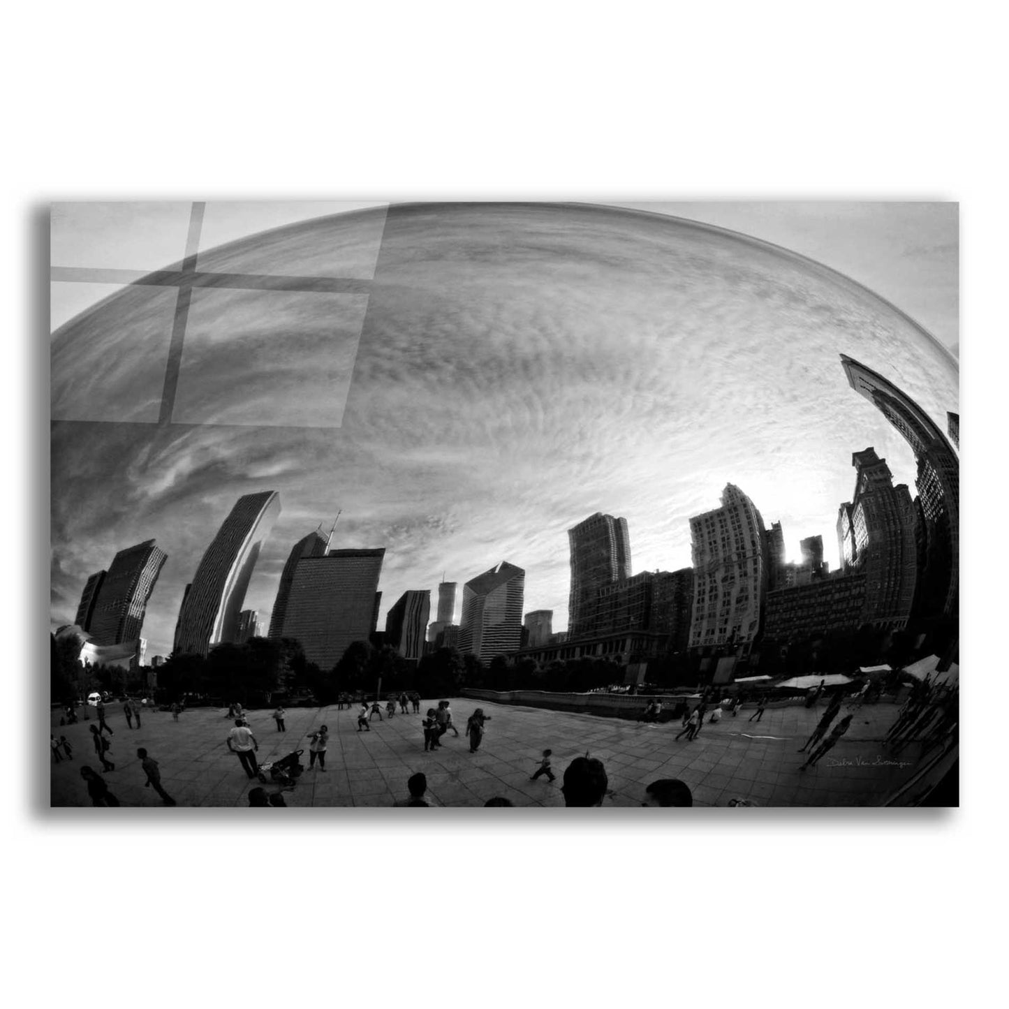 Epic Art 'The Bean Chicago BW' by Debra Van Swearingen, Acrylic Glass Wall Art,16x12