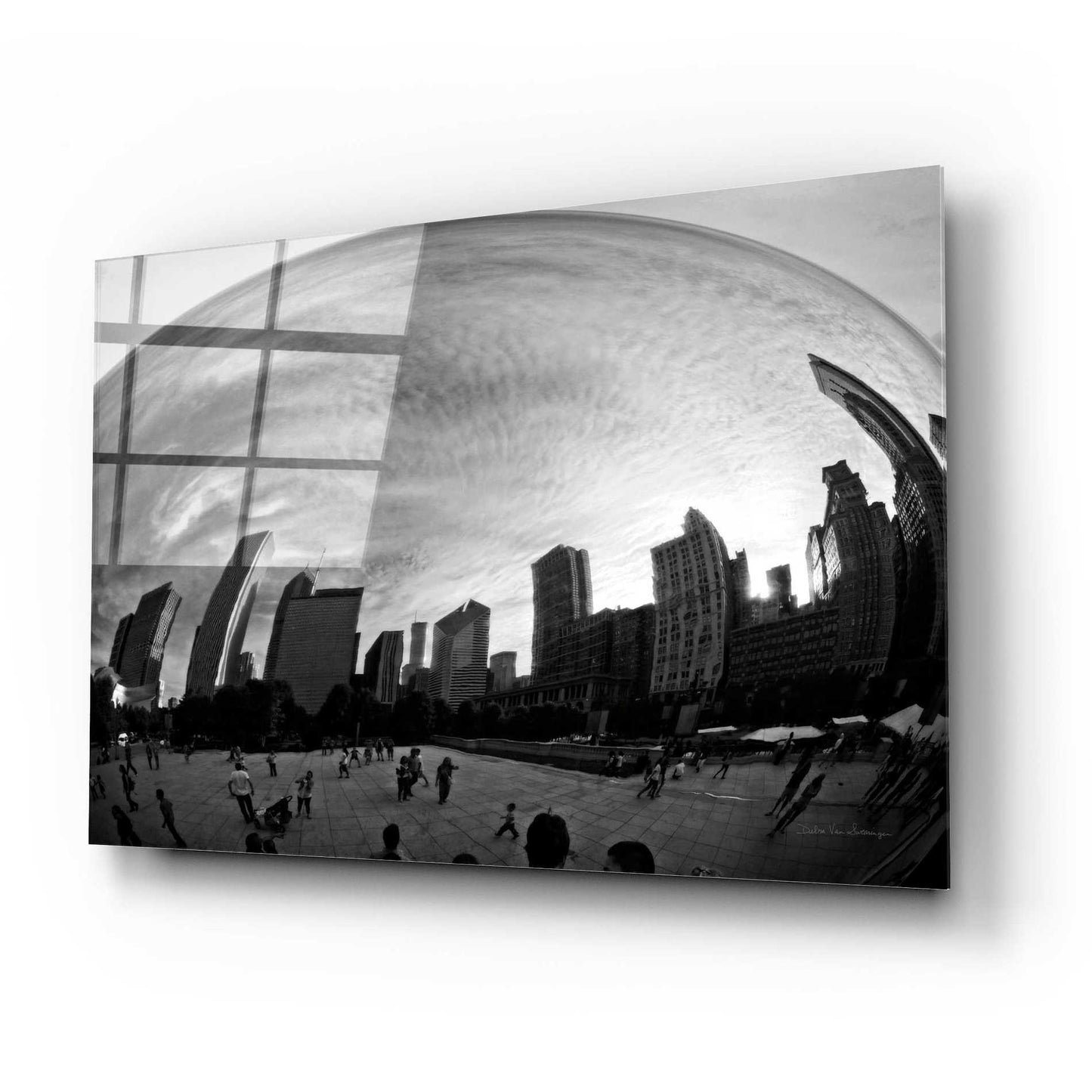 Epic Art 'The Bean Chicago BW' by Debra Van Swearingen, Acrylic Glass Wall Art,24x16