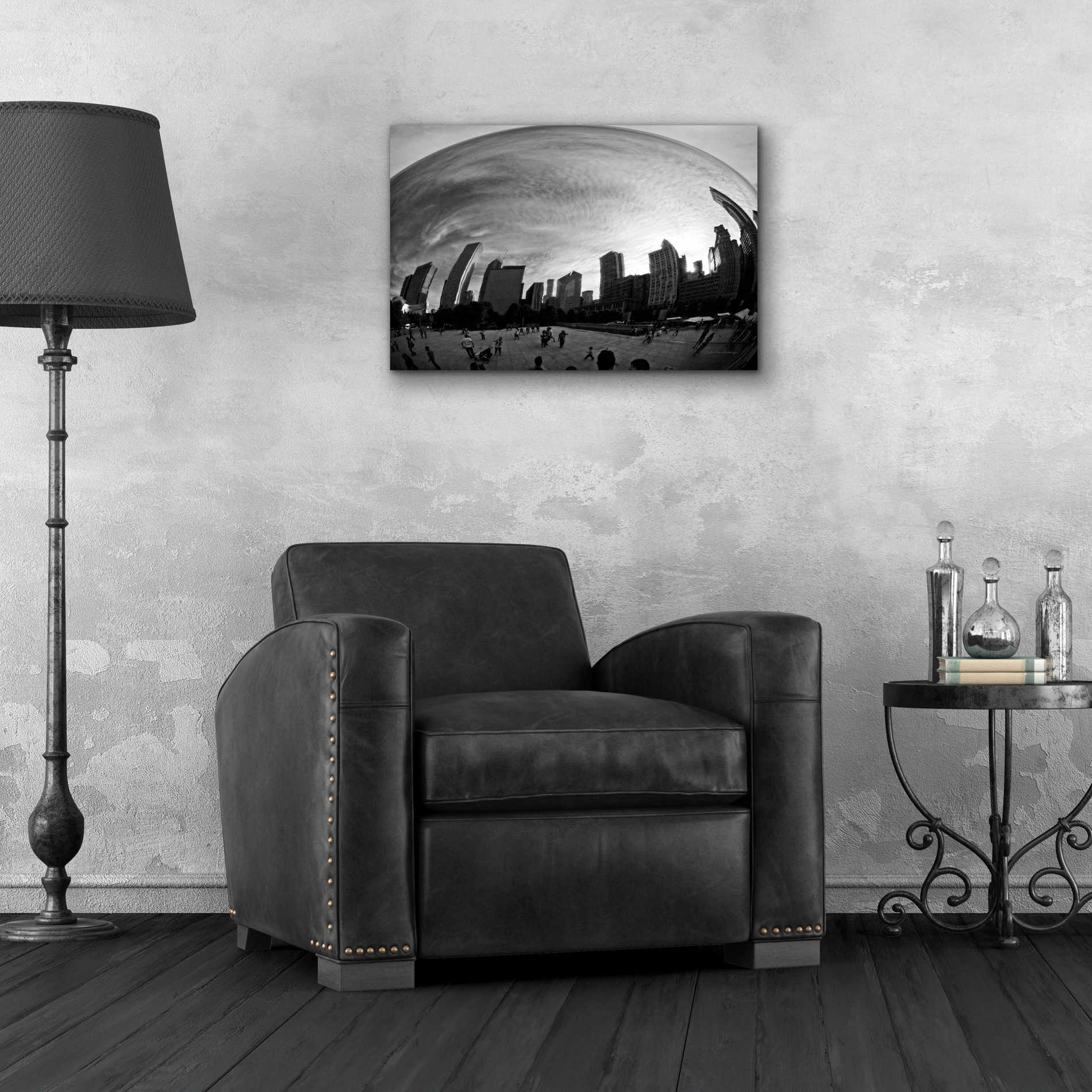 Epic Art 'The Bean Chicago BW' by Debra Van Swearingen, Acrylic Glass Wall Art,24x16