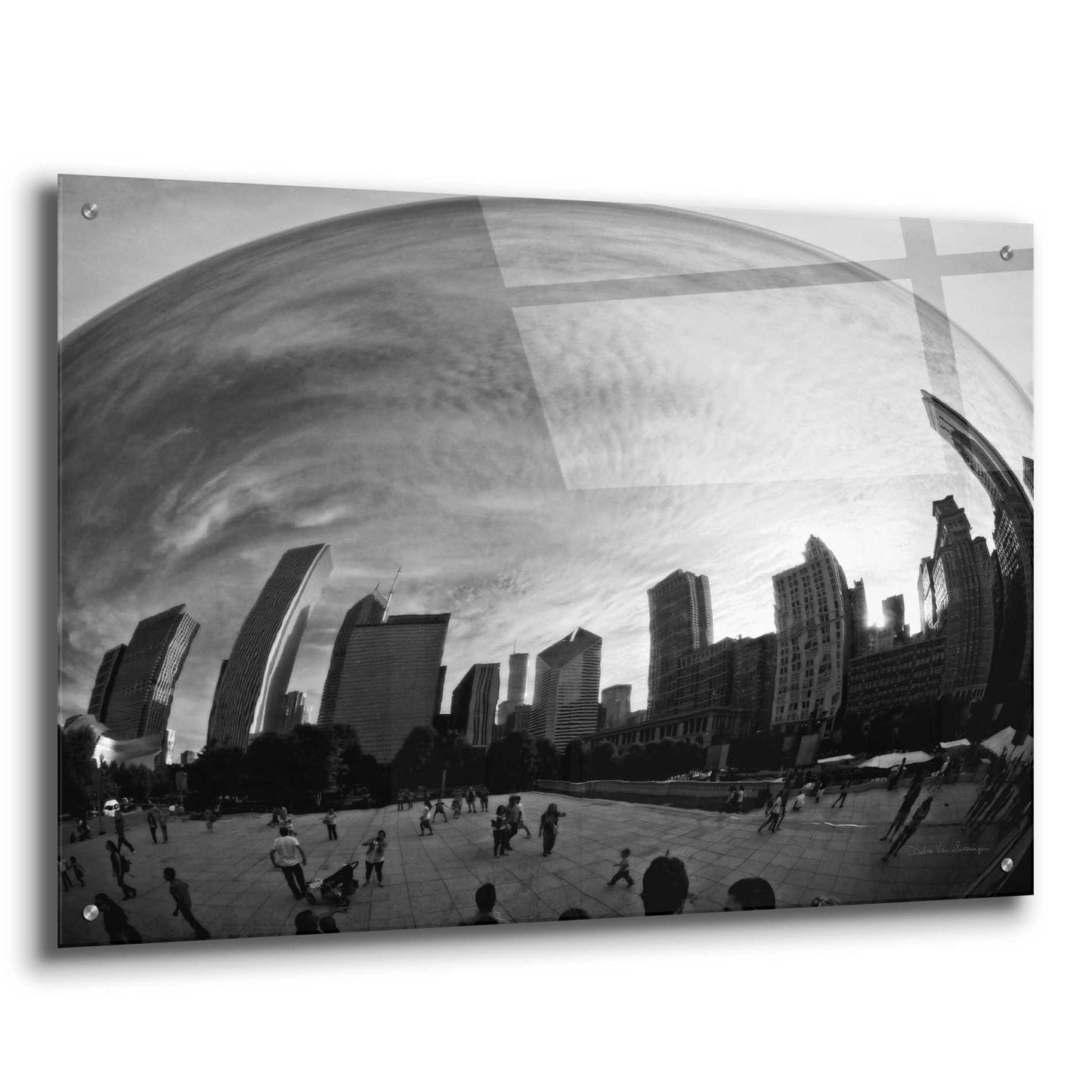 Epic Art 'The Bean Chicago BW' by Debra Van Swearingen, Acrylic Glass Wall Art,36x24