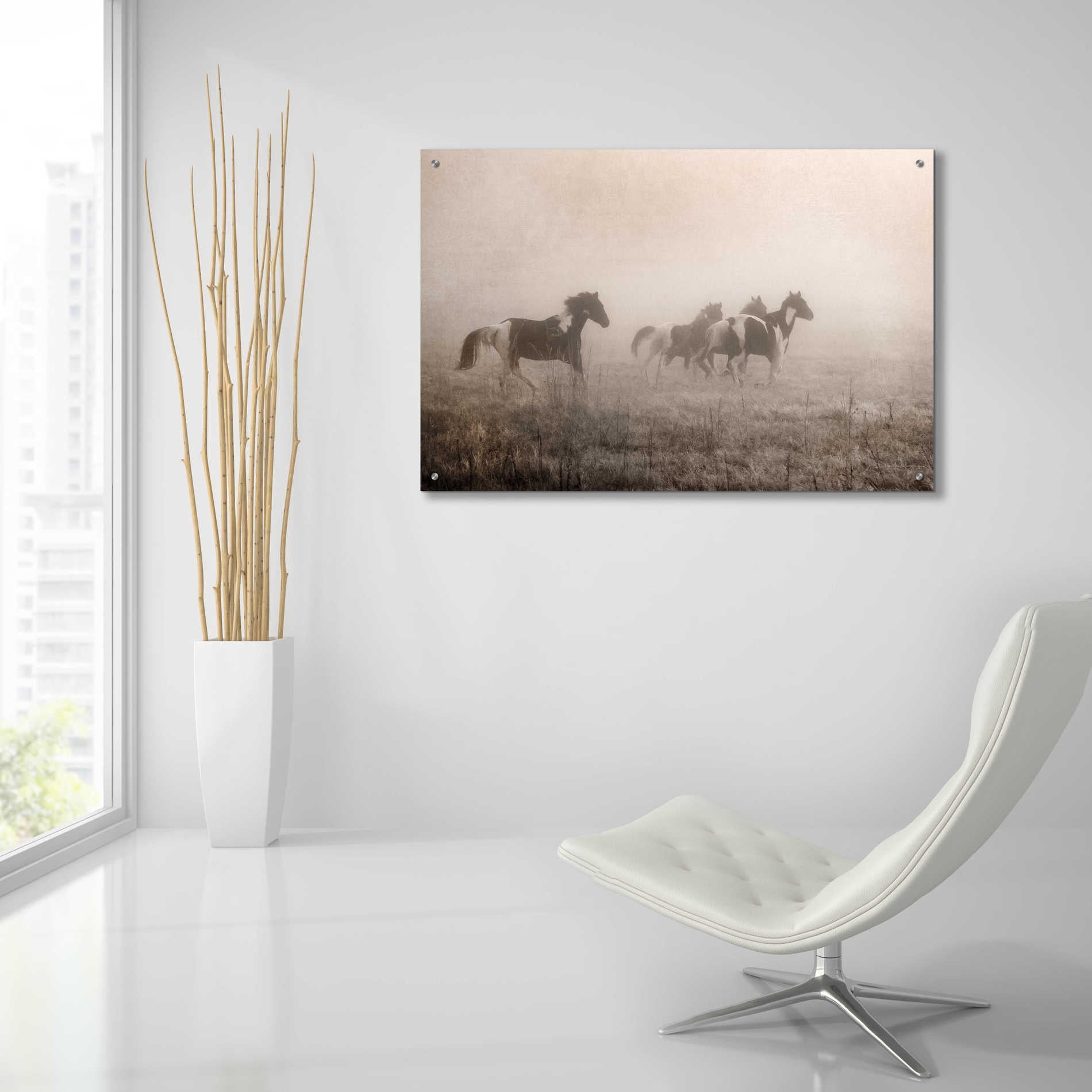 Epic Art 'Painted Horses on the Run' by Debra Van Swearingen, Acrylic Glass Wall Art,36x24