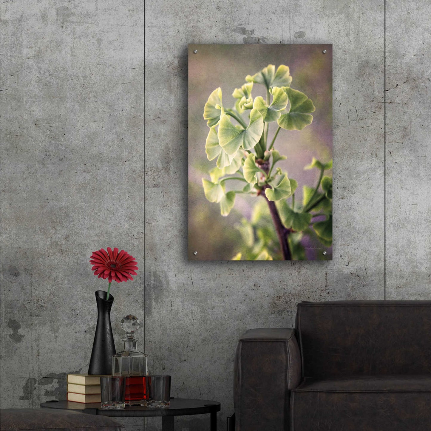 Epic Art 'Sprouting Ginkgo I' by Debra Van Swearingen, Acrylic Glass Wall Art,24x36