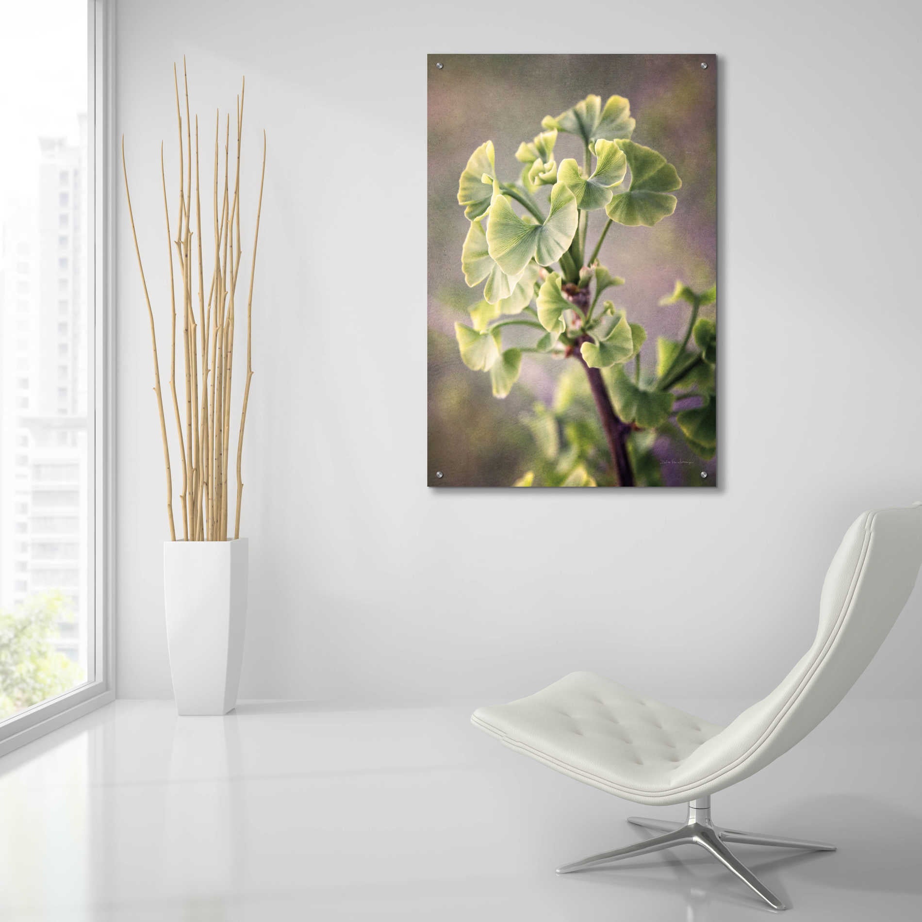 Epic Art 'Sprouting Ginkgo I' by Debra Van Swearingen, Acrylic Glass Wall Art,24x36