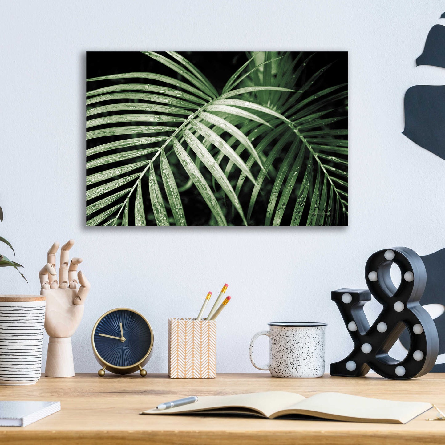 Epic Art 'Palm Fronds Green' by Debra Van Swearingen, Acrylic Glass Wall Art,16x12