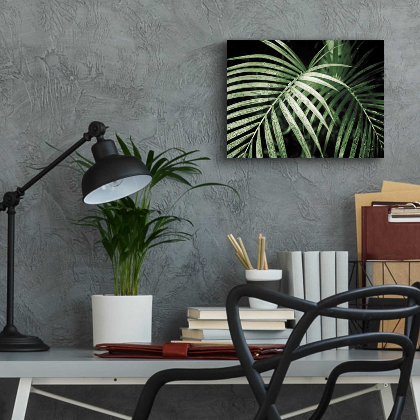 Epic Art 'Palm Fronds Green' by Debra Van Swearingen, Acrylic Glass Wall Art,16x12