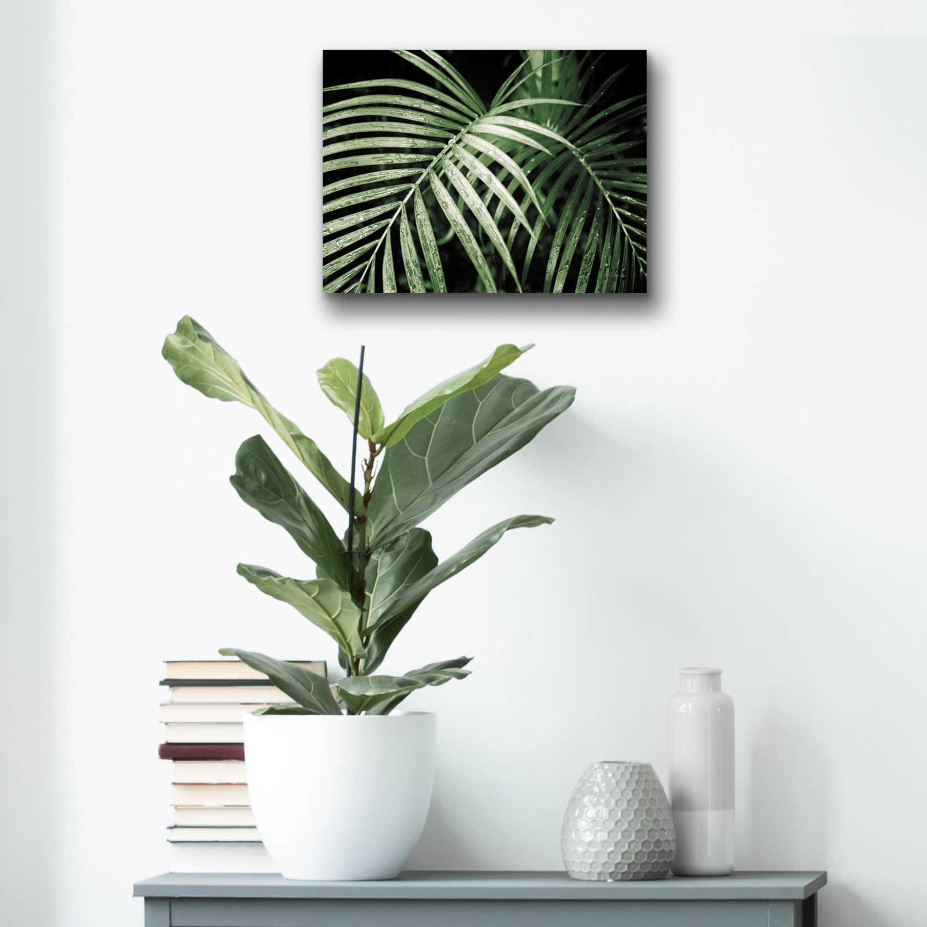 Epic Art 'Palm Fronds Green' by Debra Van Swearingen, Acrylic Glass Wall Art,16x12