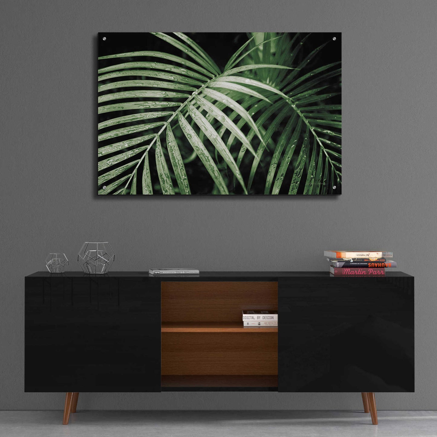 Epic Art 'Palm Fronds Green' by Debra Van Swearingen, Acrylic Glass Wall Art,36x24