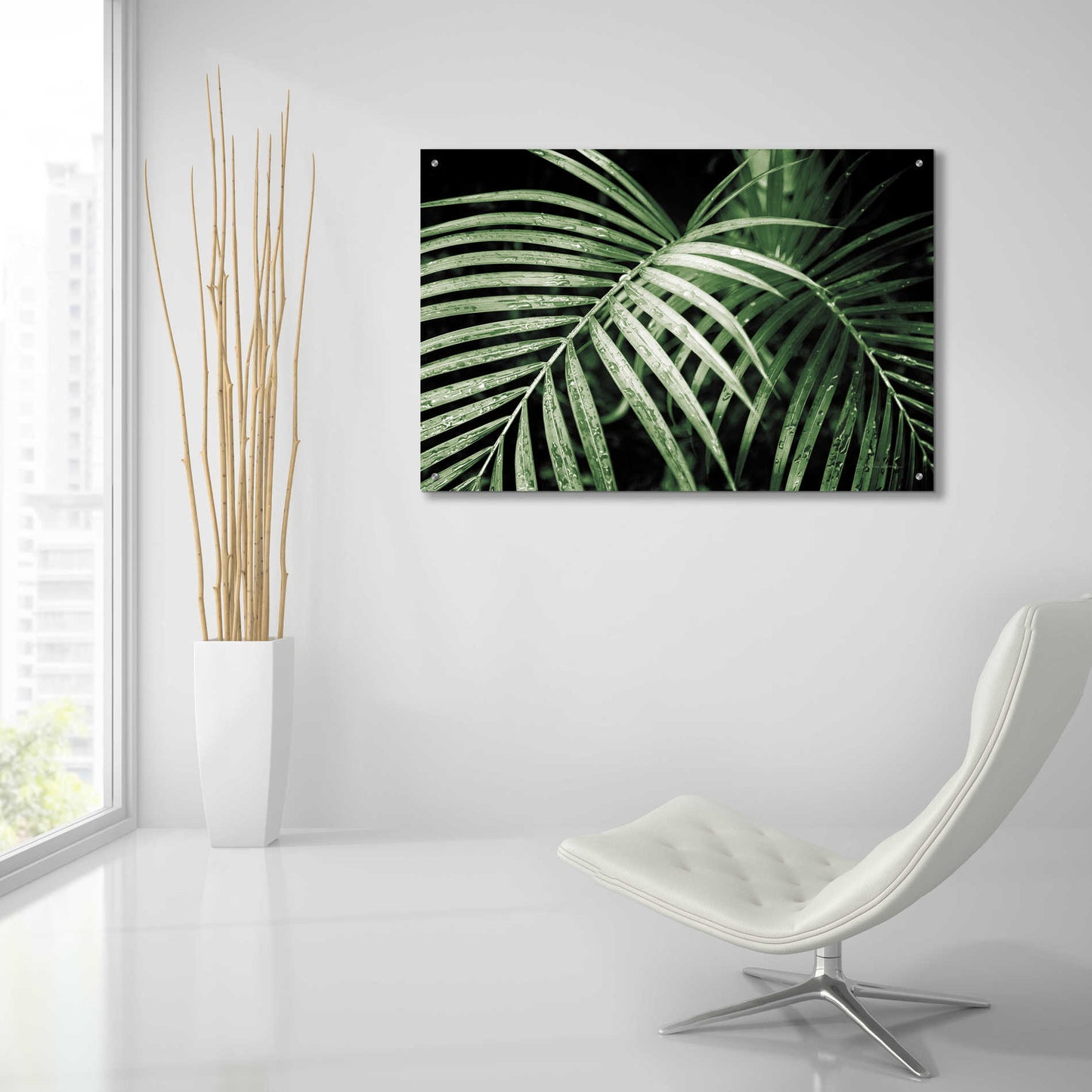 Epic Art 'Palm Fronds Green' by Debra Van Swearingen, Acrylic Glass Wall Art,36x24