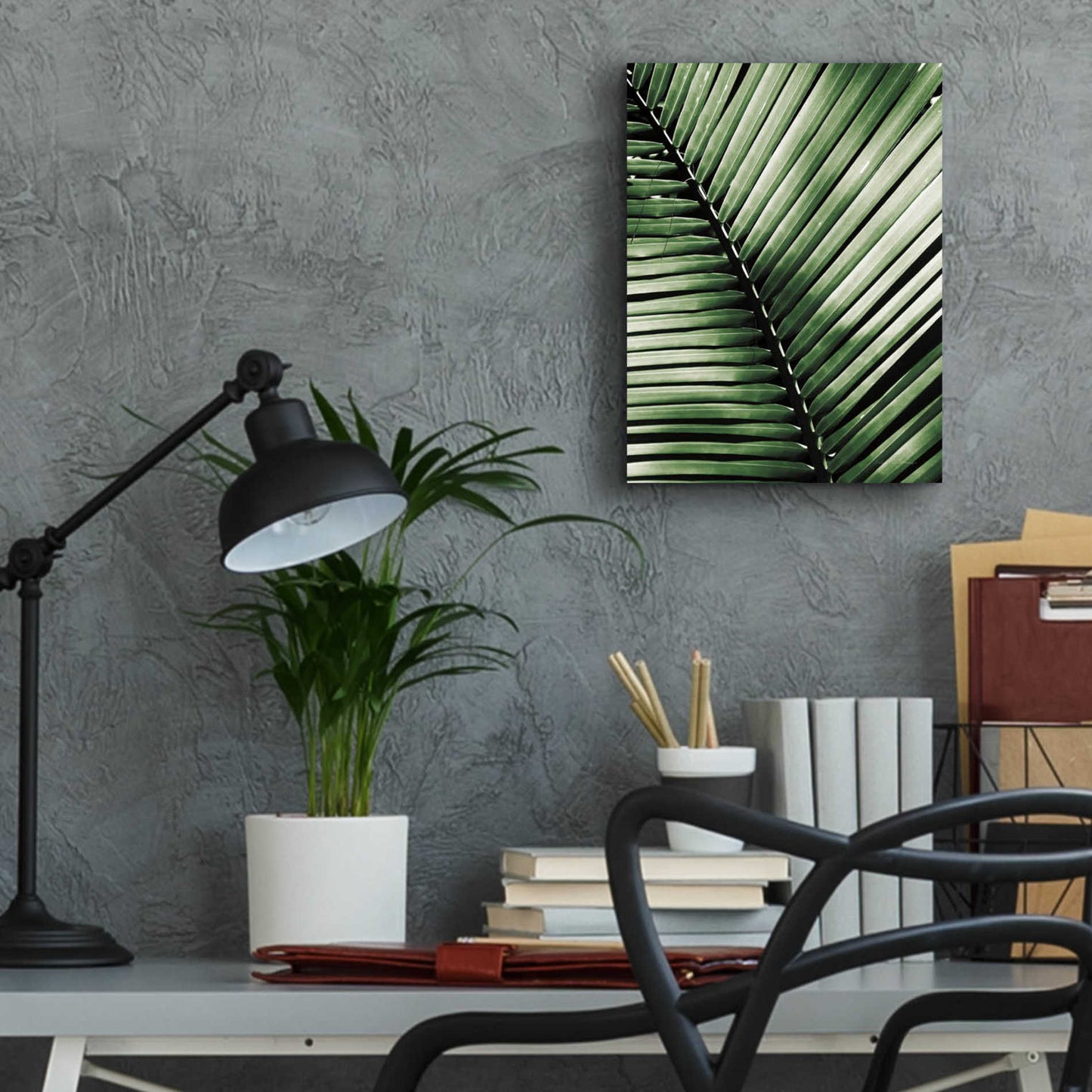 Epic Art 'Palm Frond I Green' by Debra Van Swearingen, Acrylic Glass Wall Art,12x16