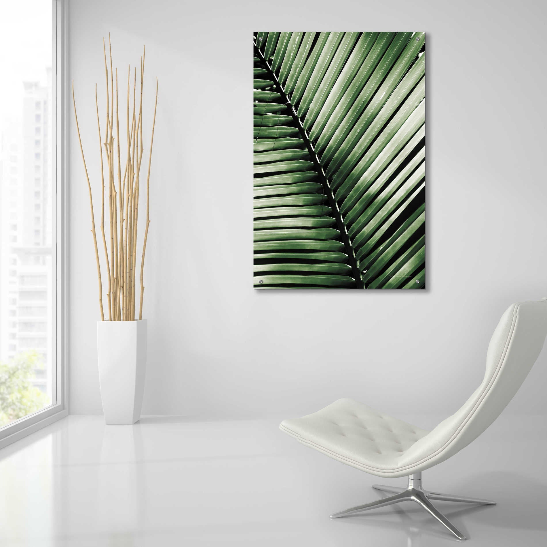 Epic Art 'Palm Frond I Green' by Debra Van Swearingen, Acrylic Glass Wall Art,24x36