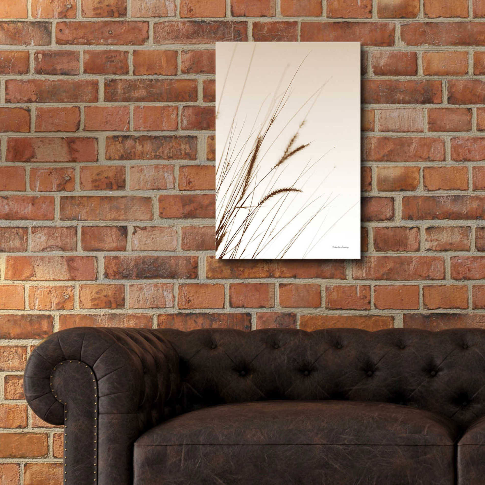 Epic Art 'Field Grasses I Sepia' by Debra Van Swearingen, Acrylic Glass Wall Art,16x24