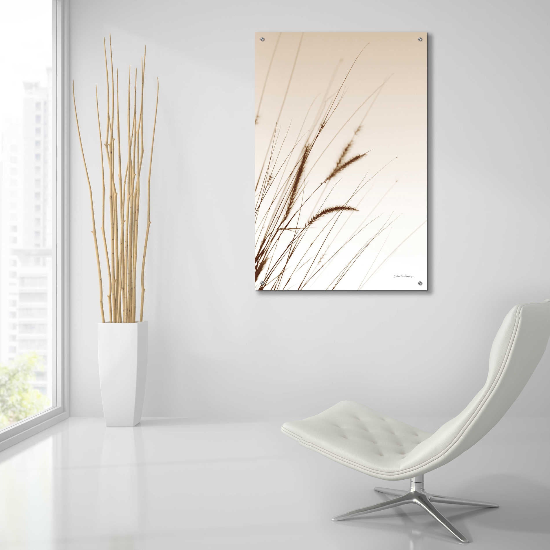 Epic Art 'Field Grasses I Sepia' by Debra Van Swearingen, Acrylic Glass Wall Art,24x36