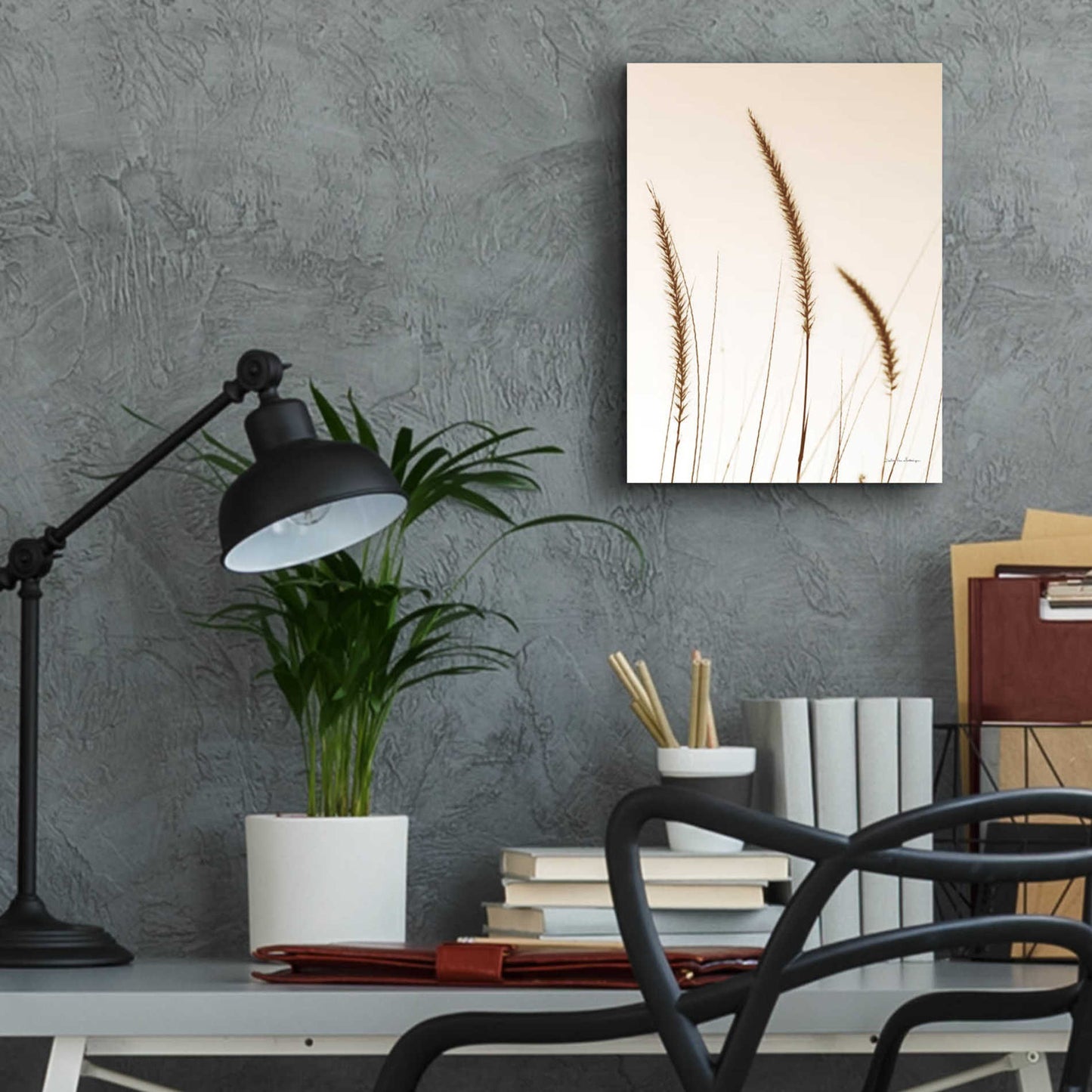 Epic Art 'Field Grasses IV Sepia' by Debra Van Swearingen, Acrylic Glass Wall Art,12x16