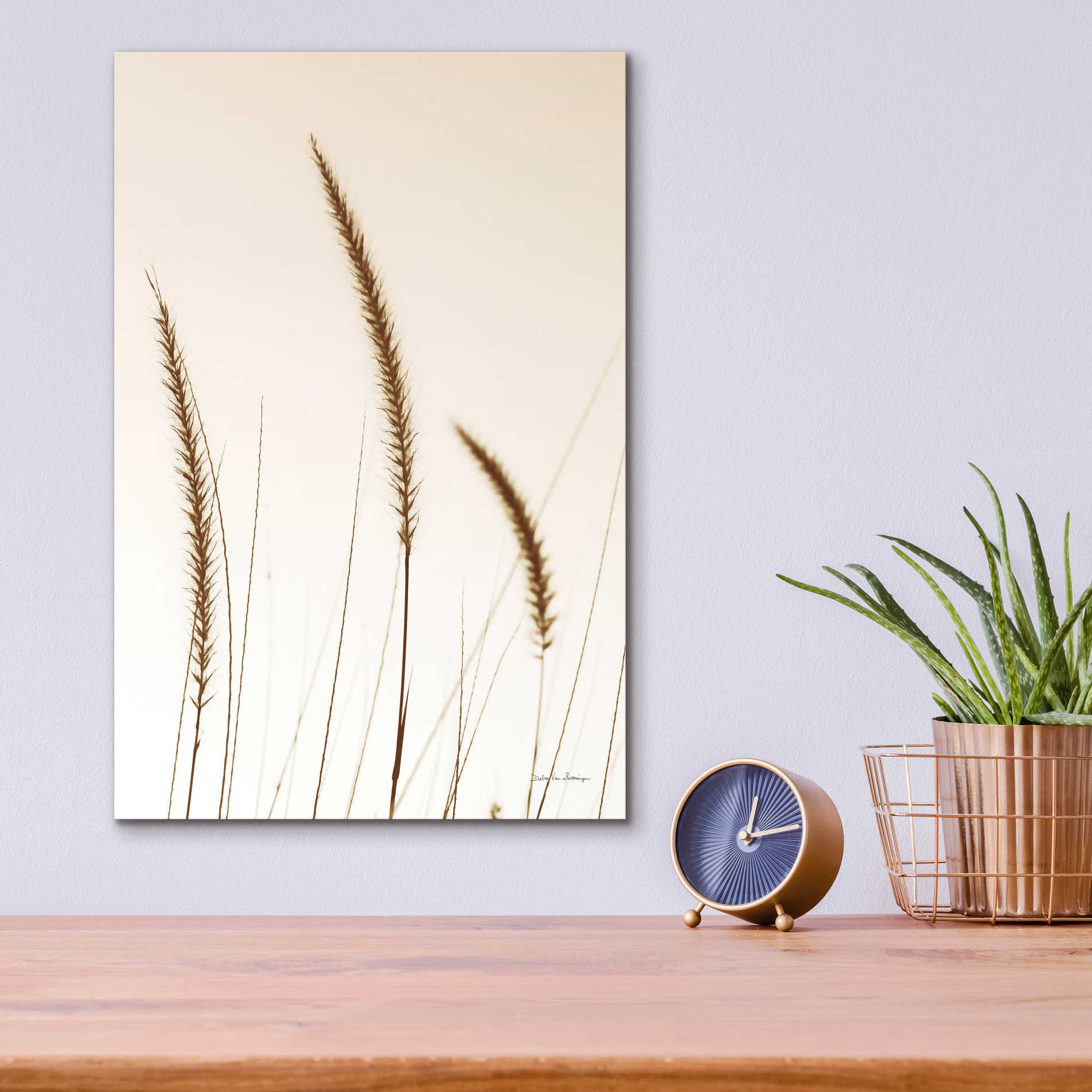 Epic Art 'Field Grasses IV Sepia' by Debra Van Swearingen, Acrylic Glass Wall Art,12x16