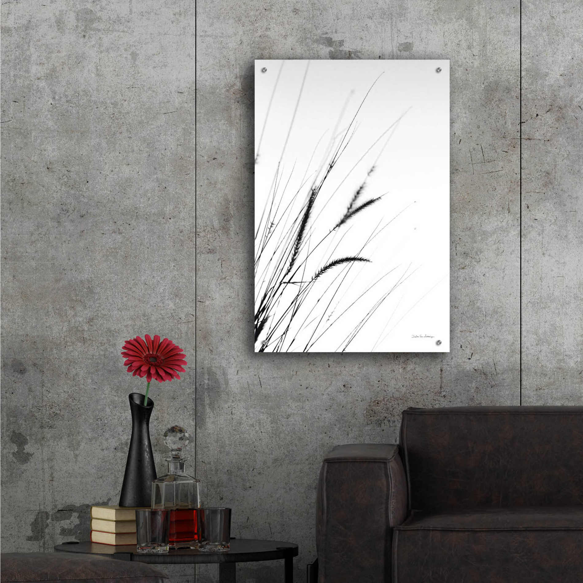 Epic Art 'Field Grasses I White' by Debra Van Swearingen, Acrylic Glass Wall Art,24x36