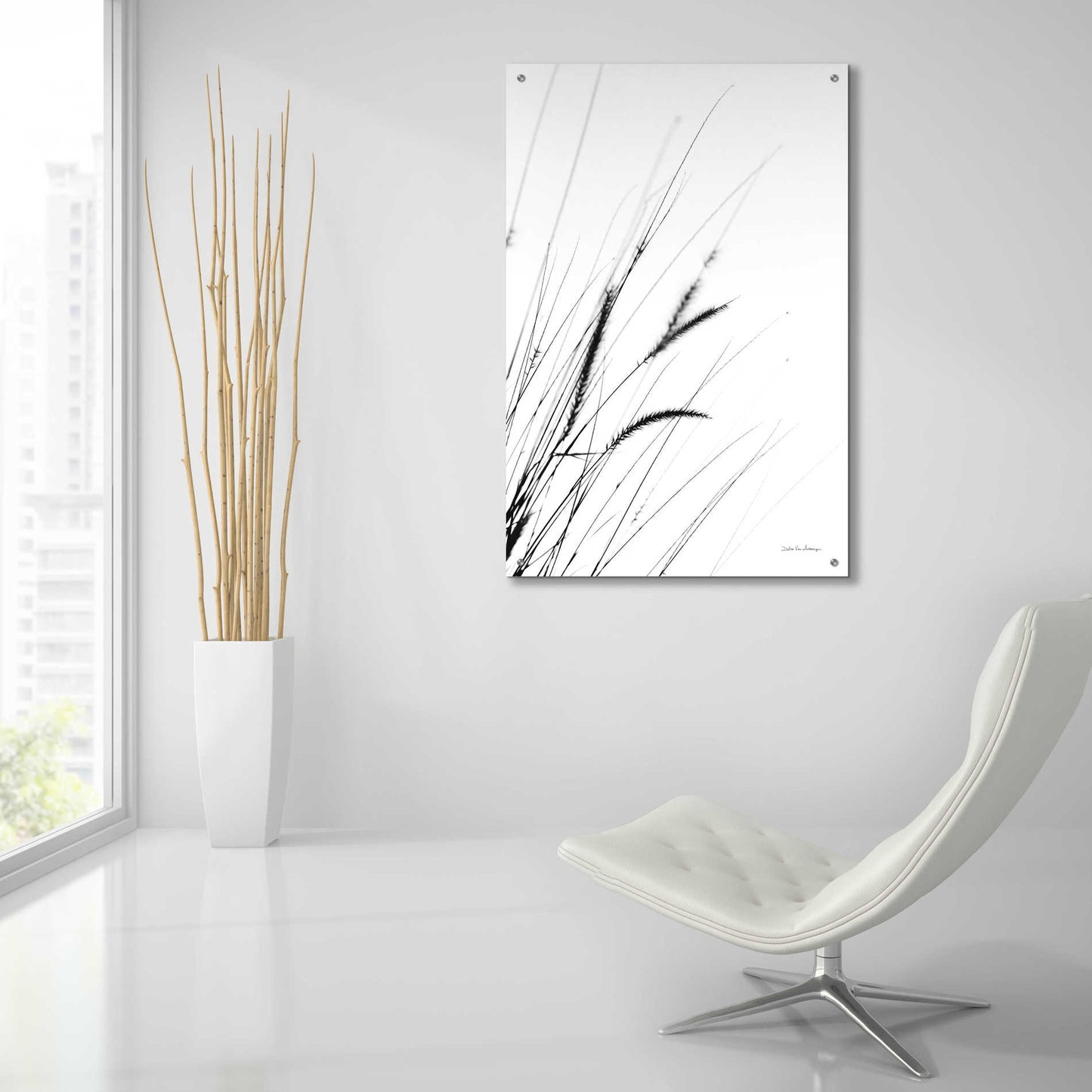 Epic Art 'Field Grasses I White' by Debra Van Swearingen, Acrylic Glass Wall Art,24x36