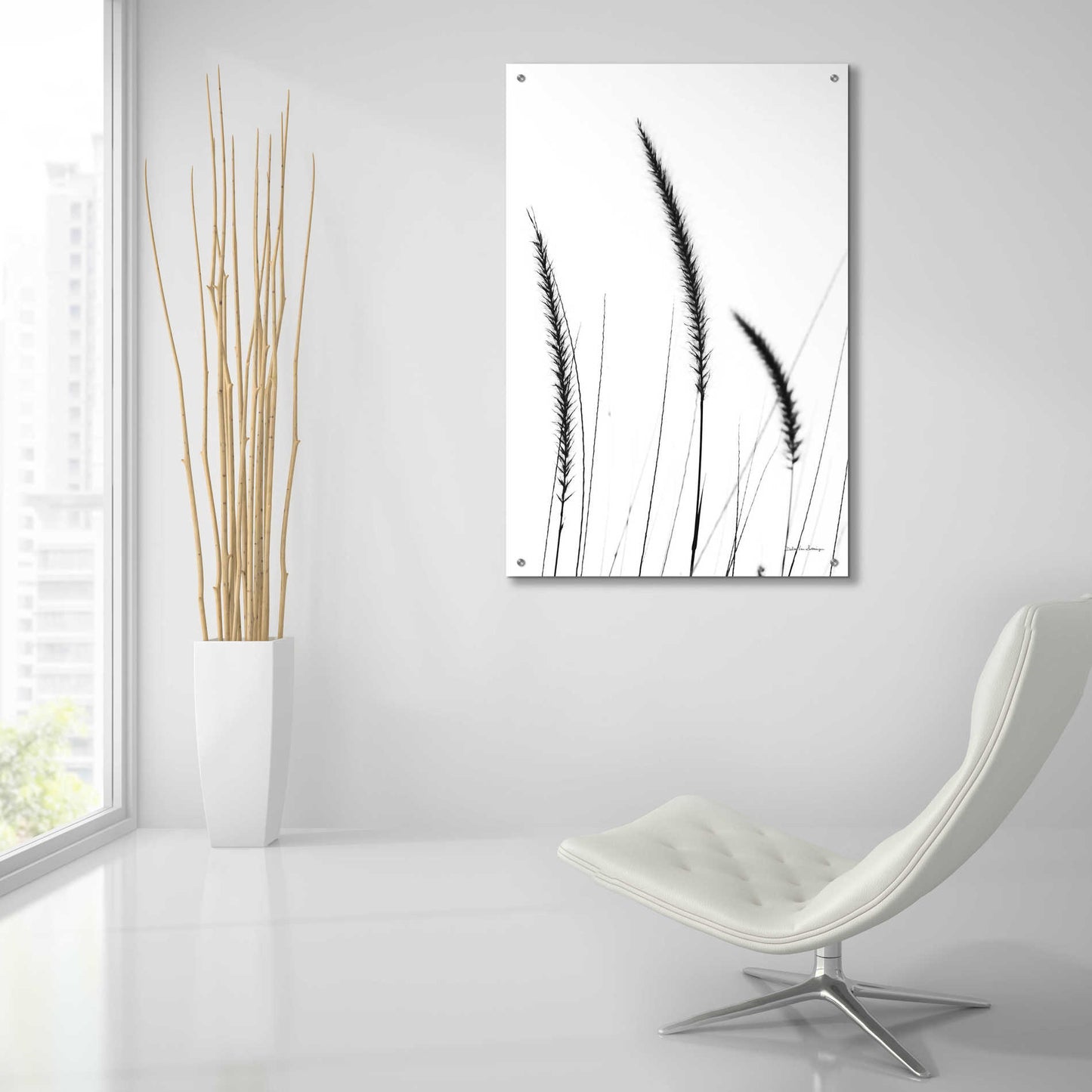 Epic Art 'Field Grasses IV White' by Debra Van Swearingen, Acrylic Glass Wall Art,24x36