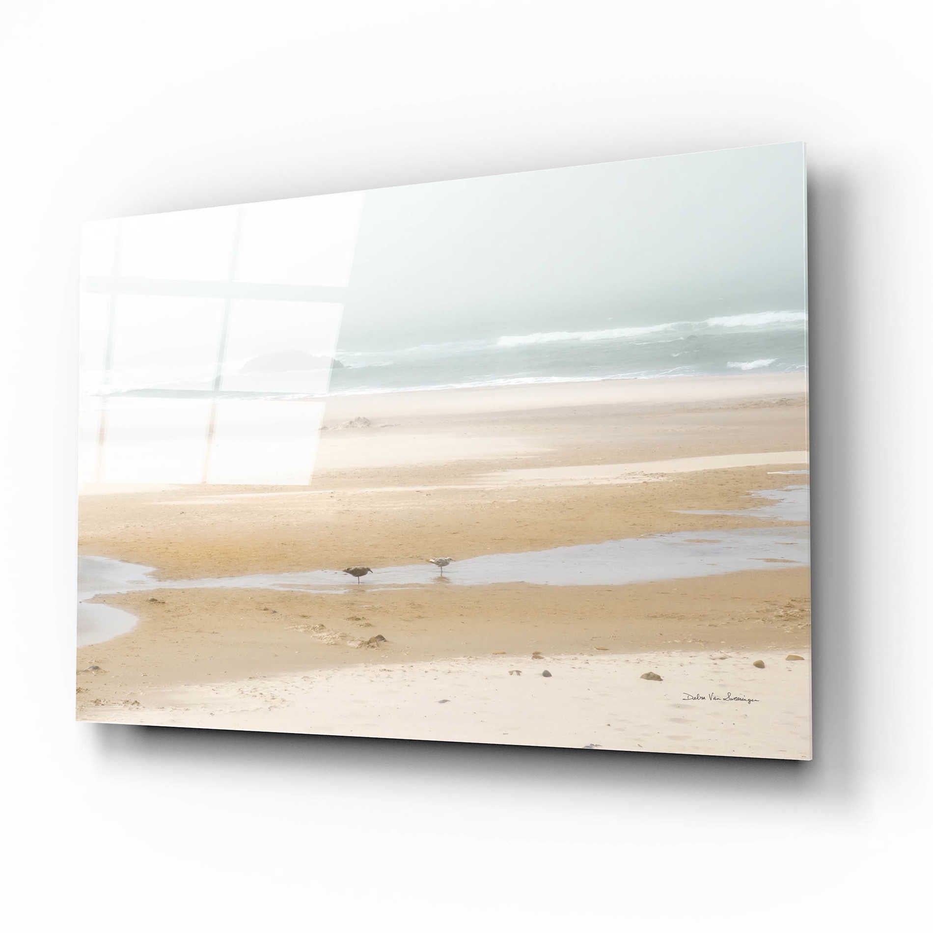 Epic Art 'Cold Beach I' by Debra Van Swearingen, Acrylic Glass Wall Art,16x12