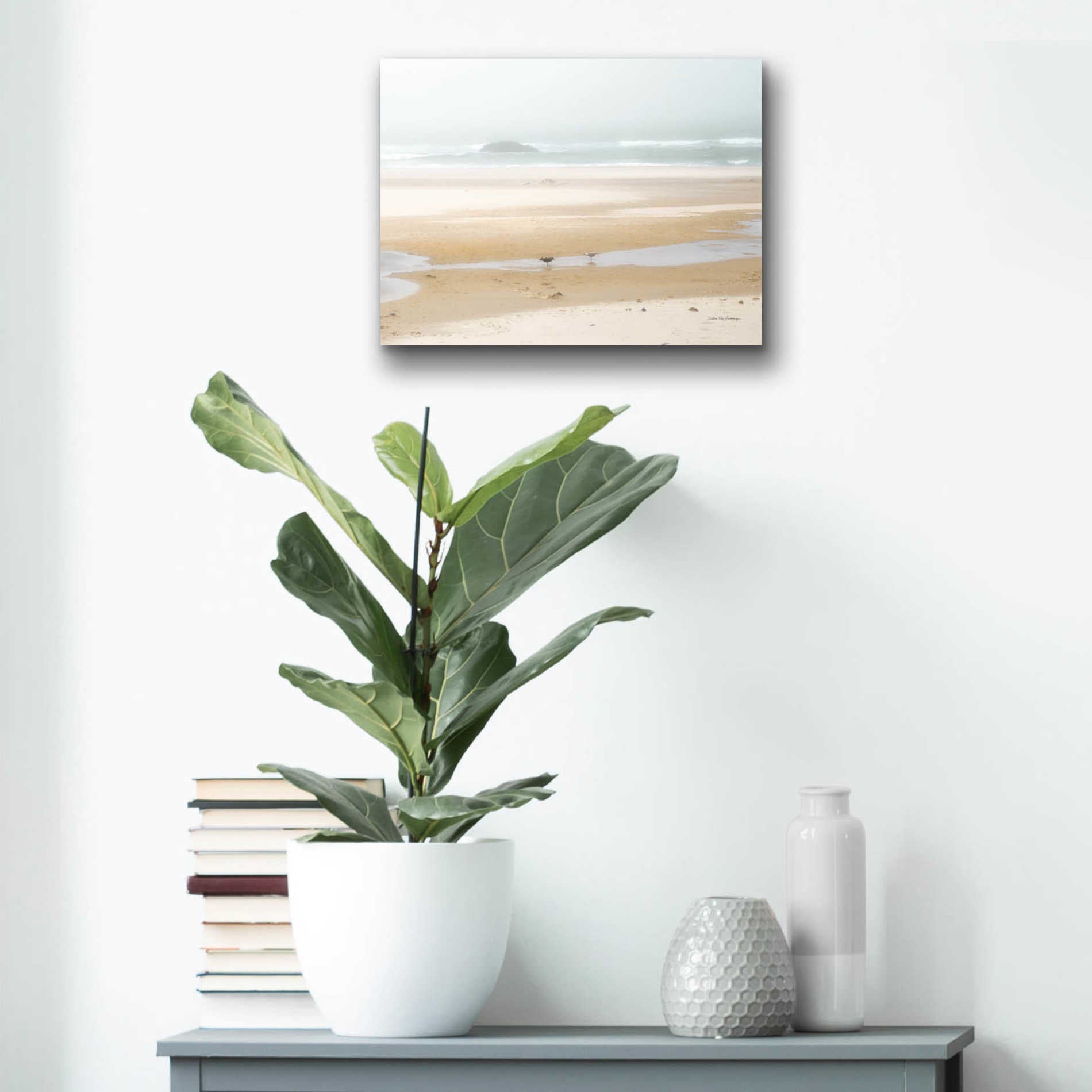 Epic Art 'Cold Beach I' by Debra Van Swearingen, Acrylic Glass Wall Art,16x12