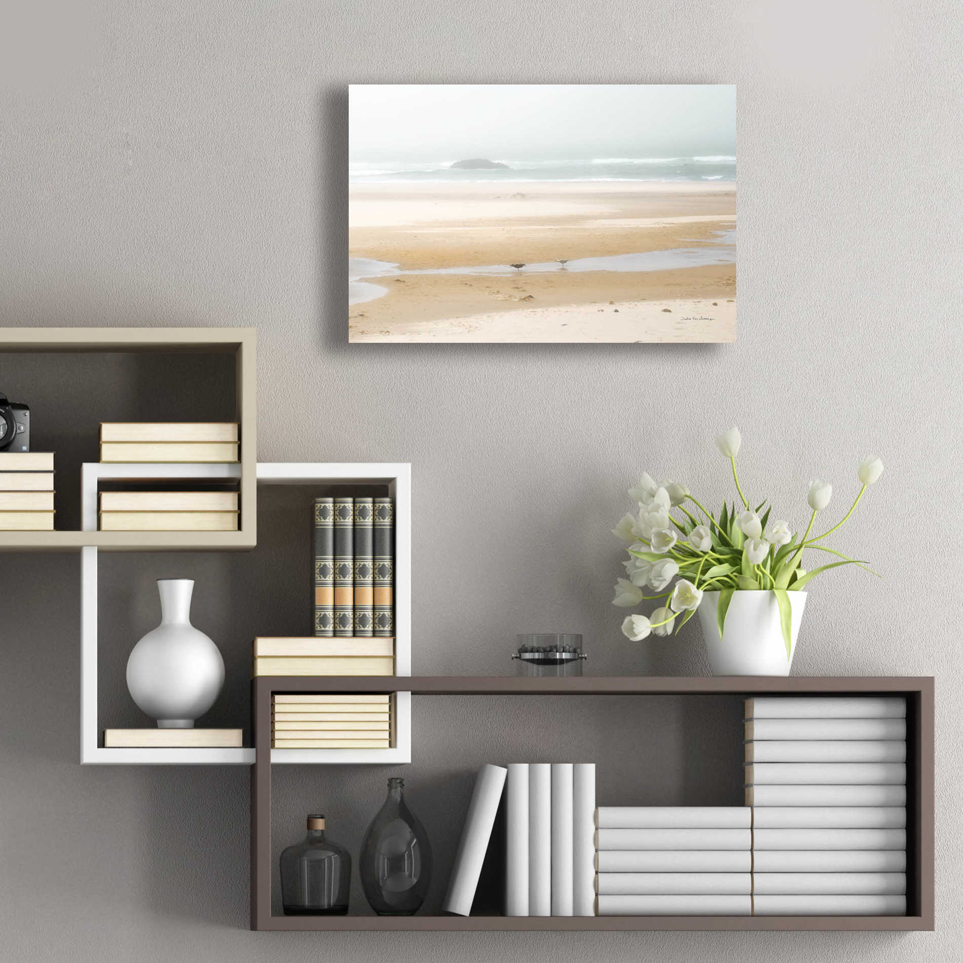 Epic Art 'Cold Beach I' by Debra Van Swearingen, Acrylic Glass Wall Art,24x16