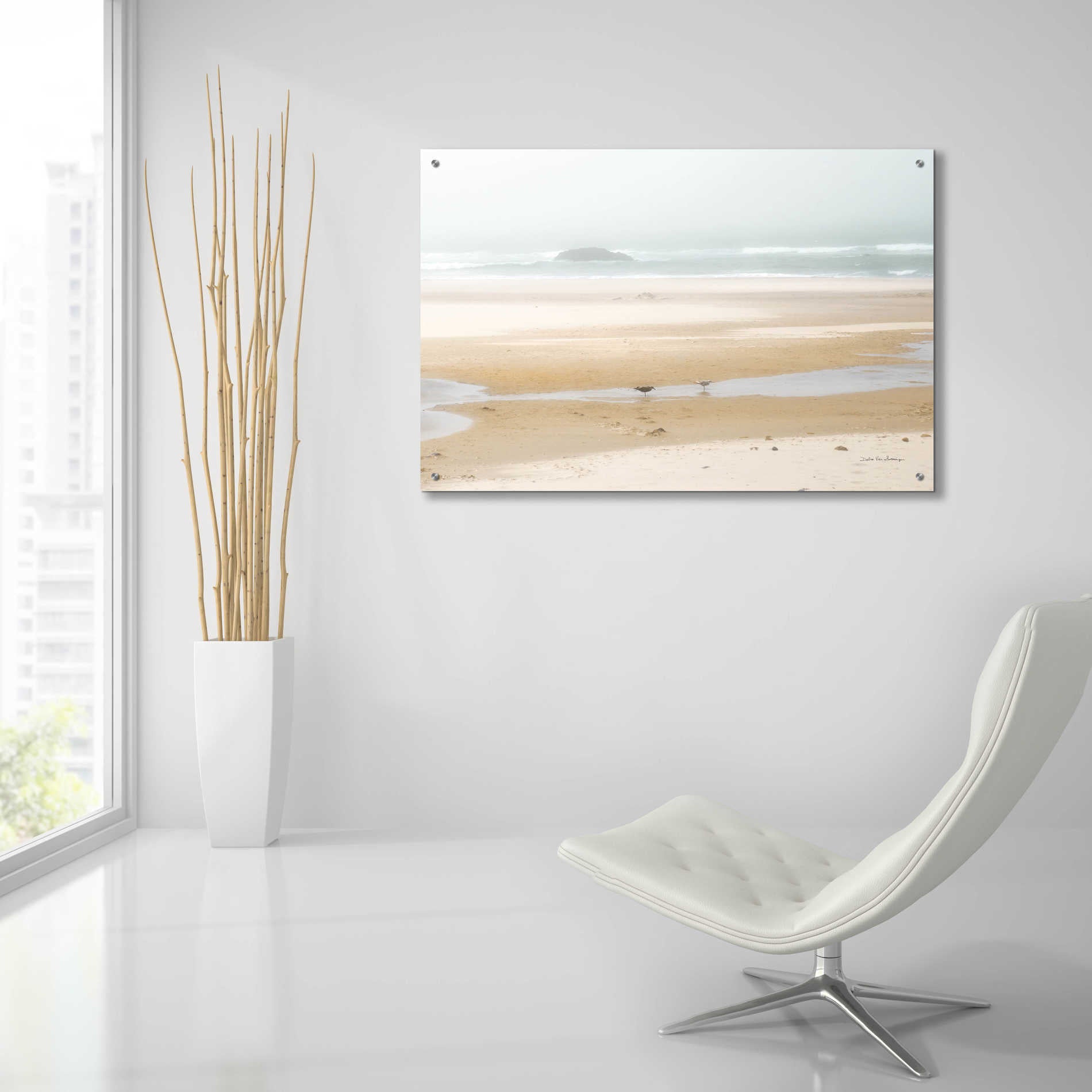 Epic Art 'Cold Beach I' by Debra Van Swearingen, Acrylic Glass Wall Art,36x24