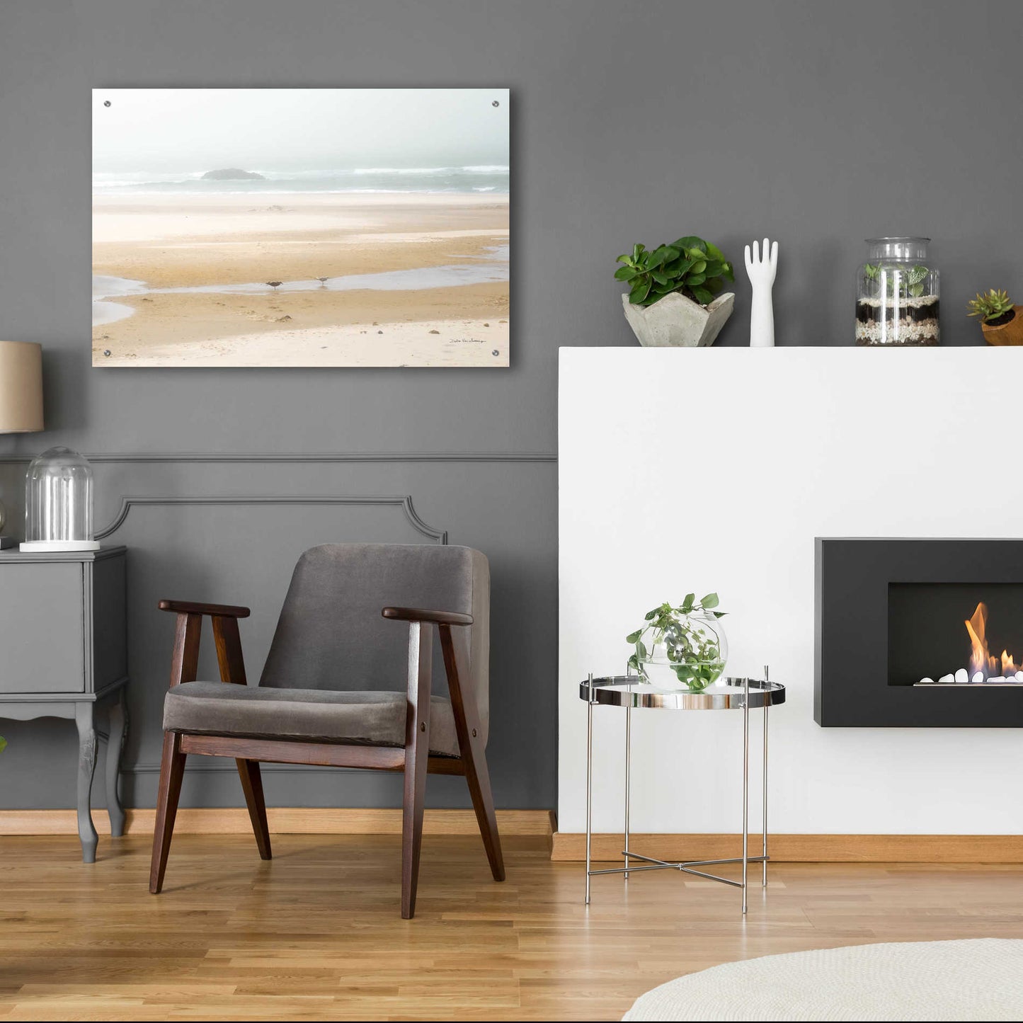 Epic Art 'Cold Beach I' by Debra Van Swearingen, Acrylic Glass Wall Art,36x24