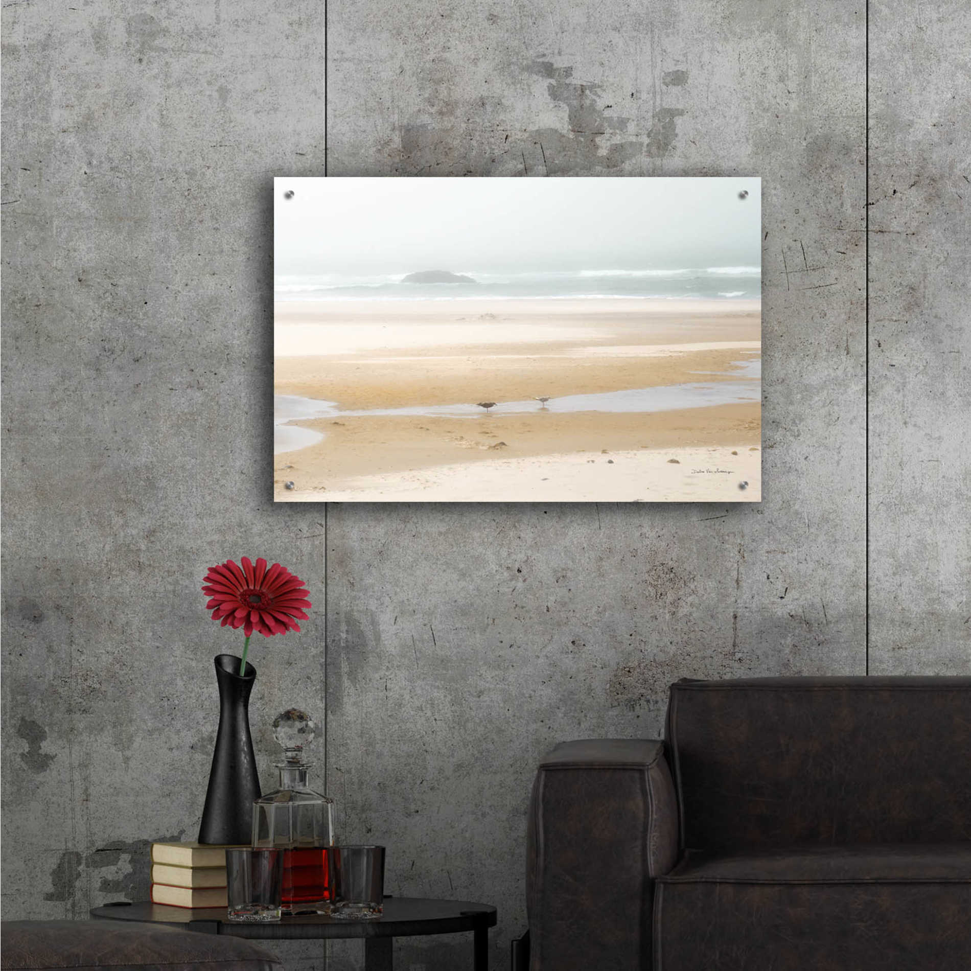 Epic Art 'Cold Beach I' by Debra Van Swearingen, Acrylic Glass Wall Art,36x24