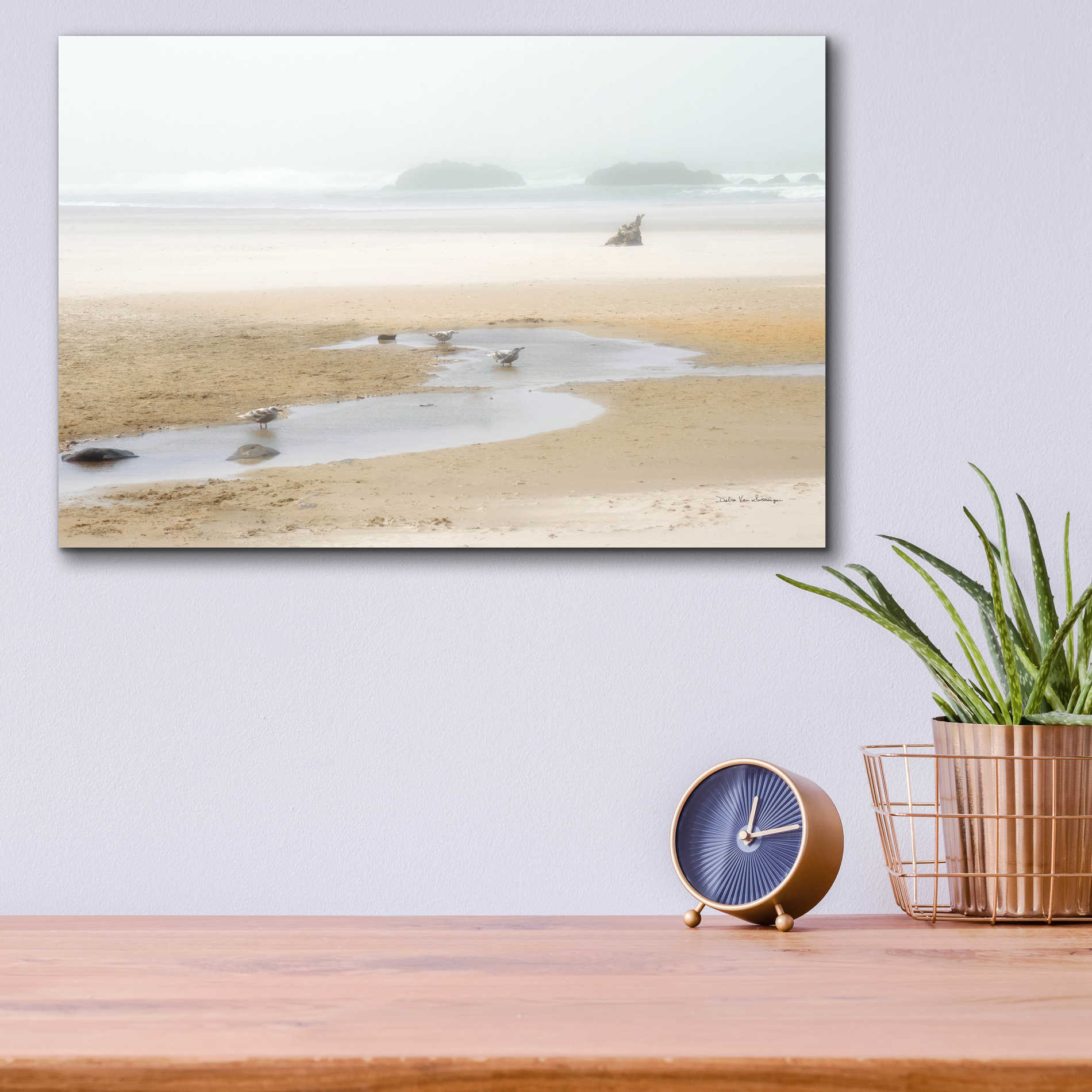 Epic Art 'Cold Beach II' by Debra Van Swearingen, Acrylic Glass Wall Art,16x12