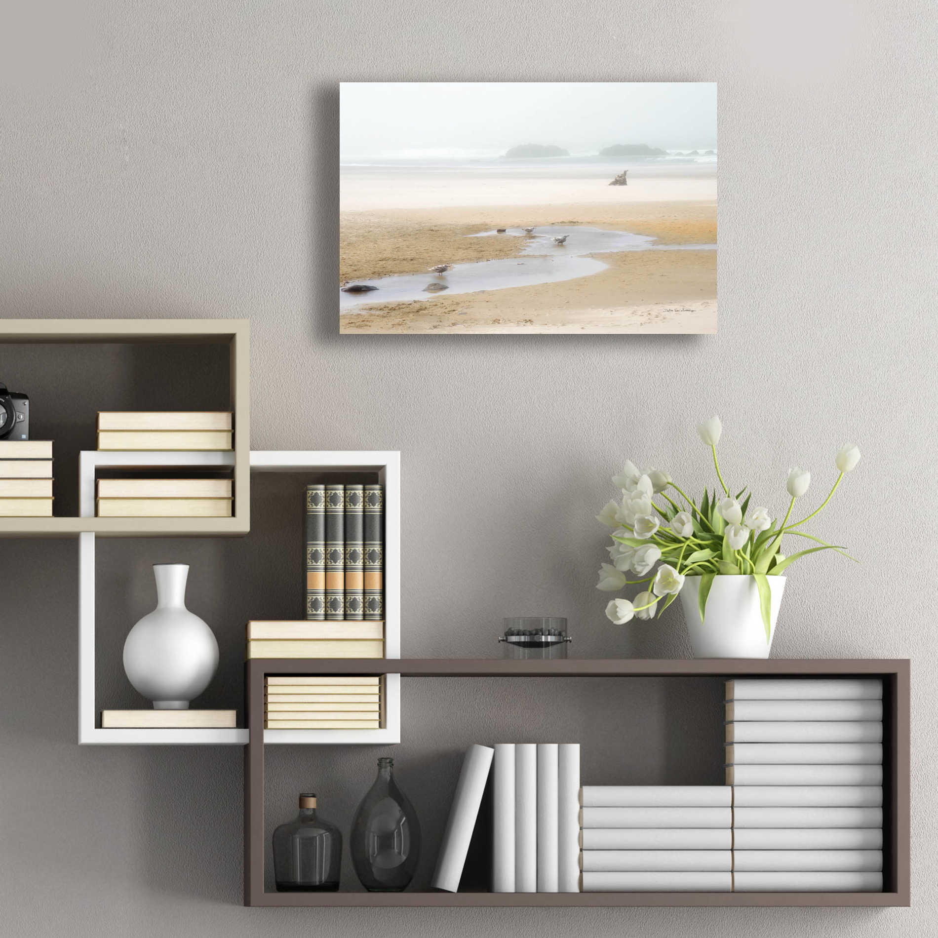 Epic Art 'Cold Beach II' by Debra Van Swearingen, Acrylic Glass Wall Art,24x16