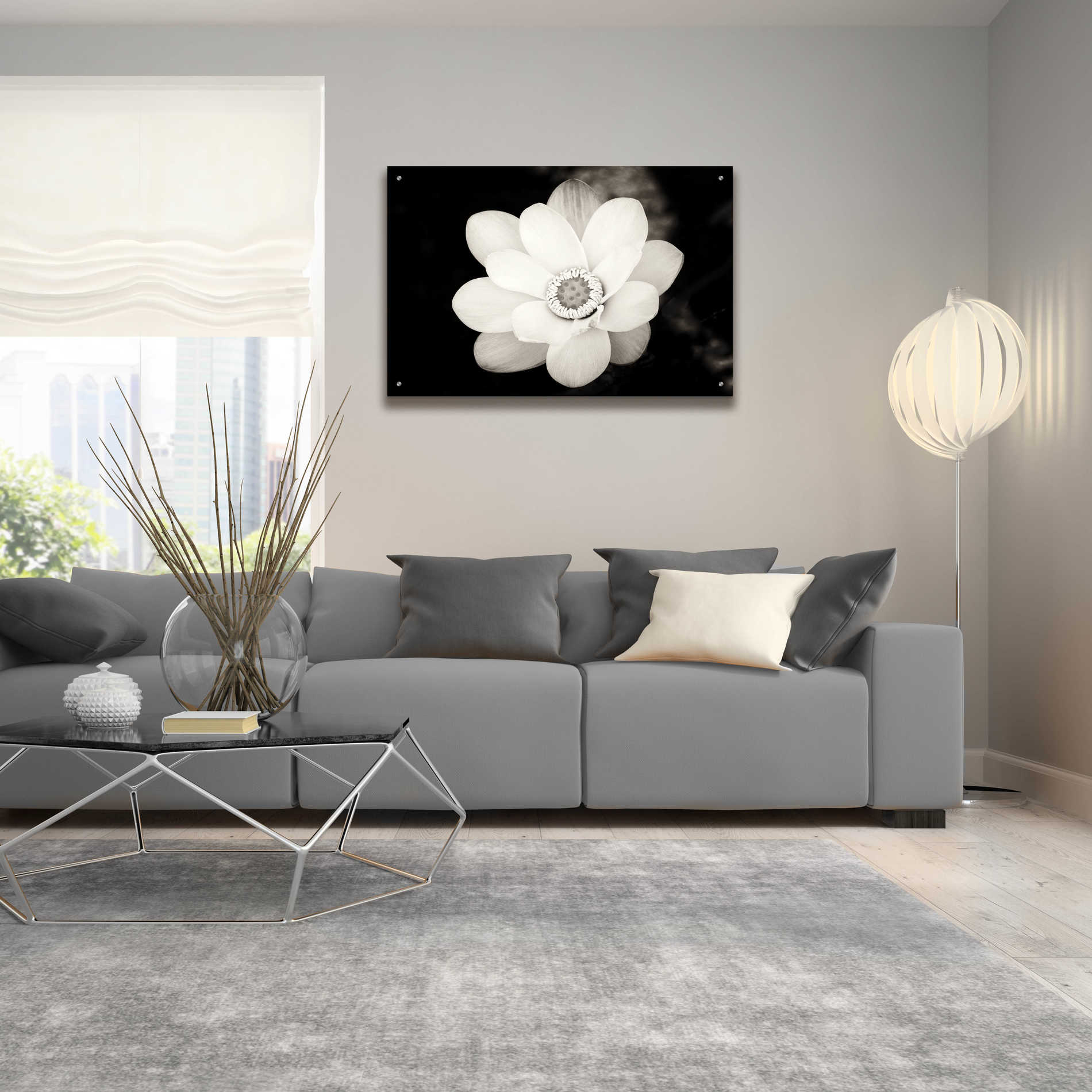 Epic Art 'Lotus Flower III' by Debra Van Swearingen, Acrylic Glass Wall Art,36x24