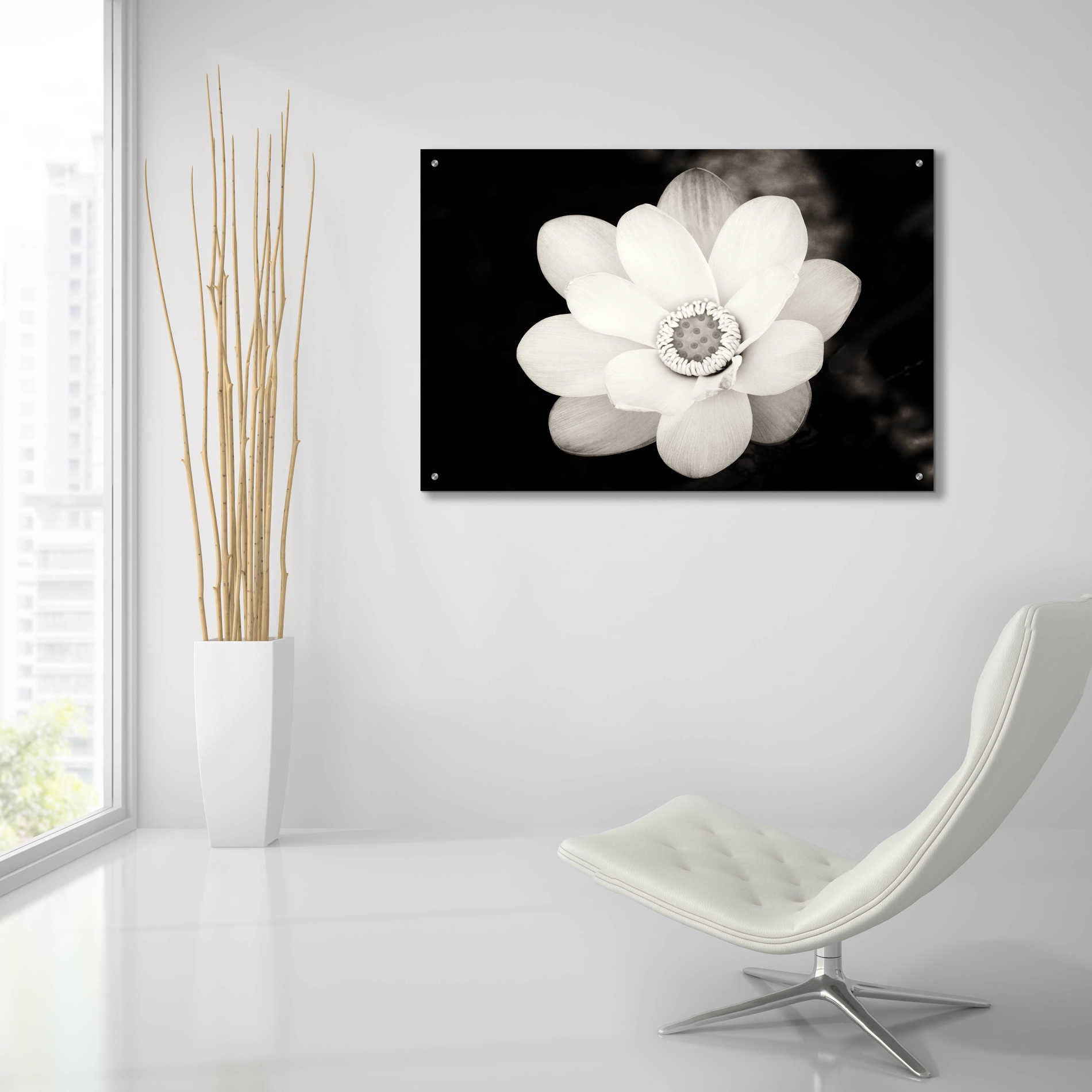 Epic Art 'Lotus Flower III' by Debra Van Swearingen, Acrylic Glass Wall Art,36x24