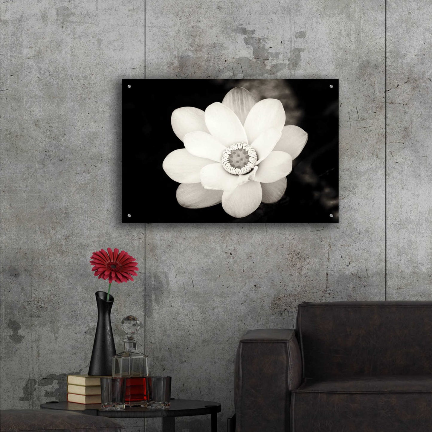 Epic Art 'Lotus Flower III' by Debra Van Swearingen, Acrylic Glass Wall Art,36x24