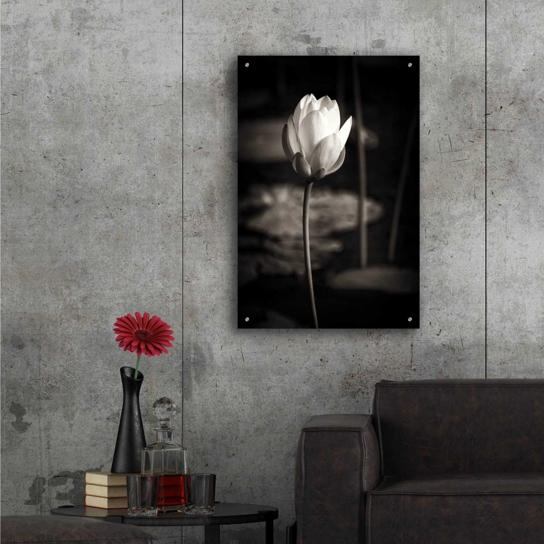 Epic Art 'Lotus Flower VI' by Debra Van Swearingen, Acrylic Glass Wall Art,24x36