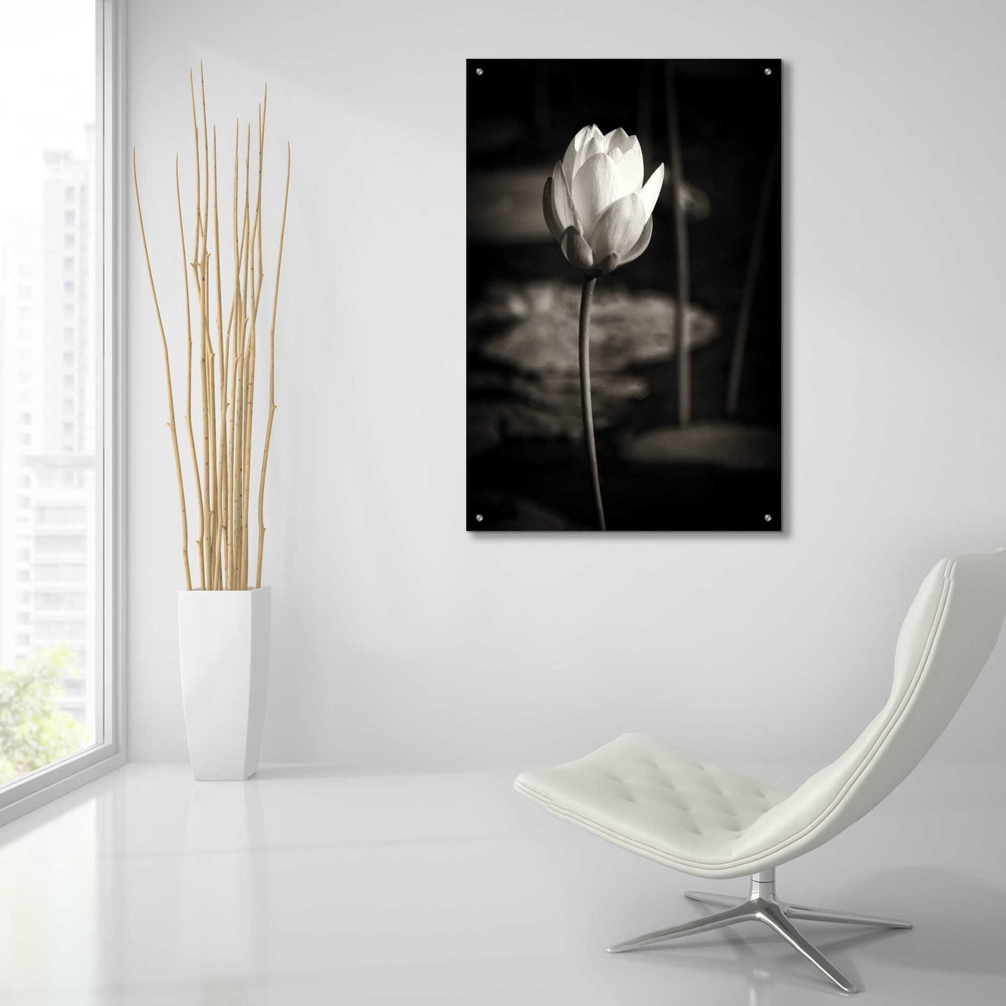 Epic Art 'Lotus Flower VI' by Debra Van Swearingen, Acrylic Glass Wall Art,24x36