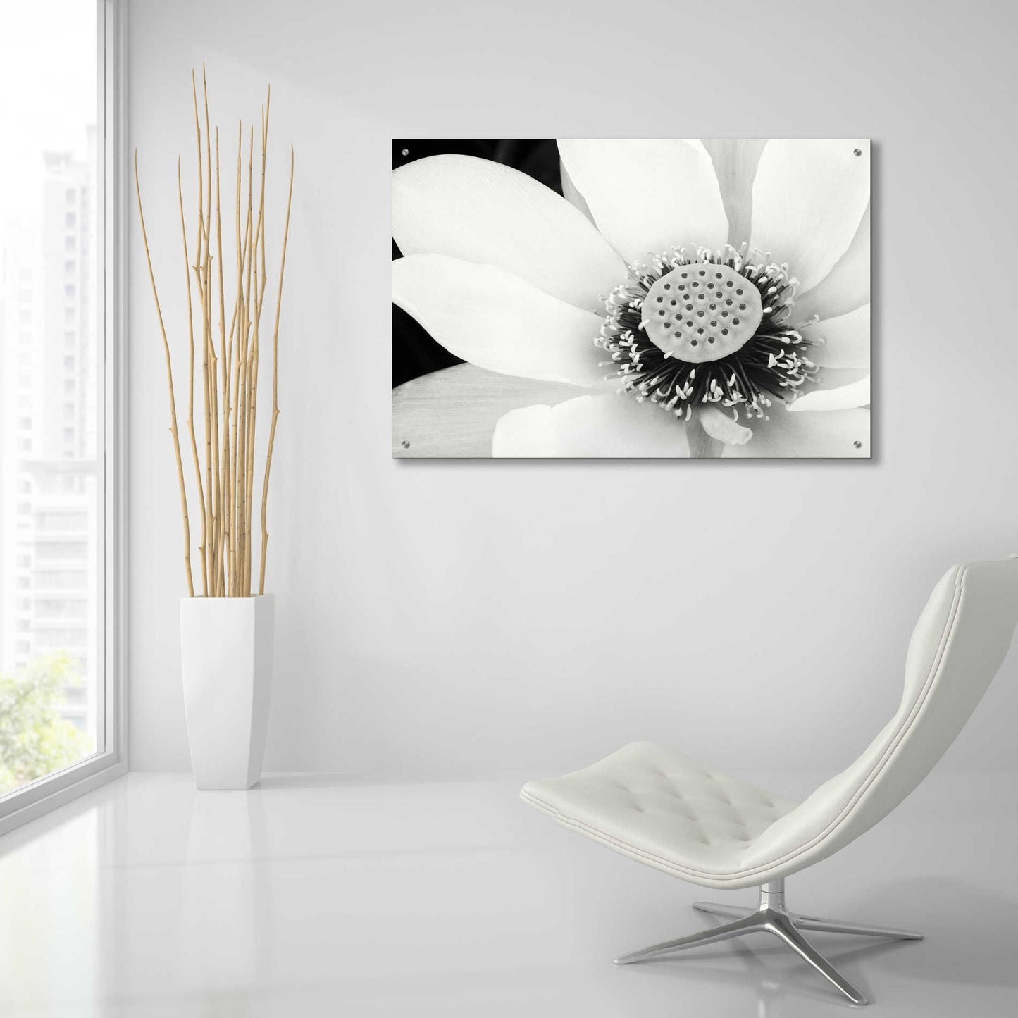Epic Art 'Lotus Flower IV' by Debra Van Swearingen, Acrylic Glass Wall Art,36x24