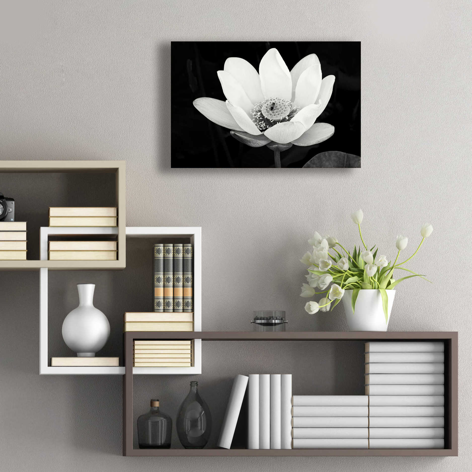 Epic Art 'Lotus Flower I v2' by Debra Van Swearingen, Acrylic Glass Wall Art,24x16