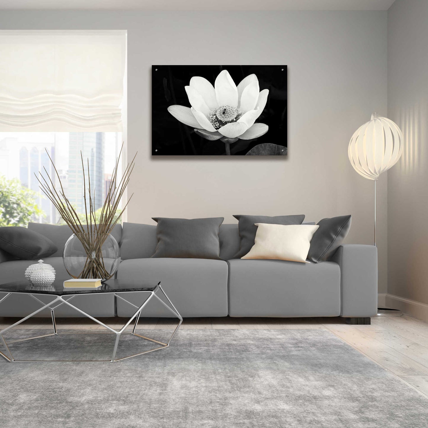 Epic Art 'Lotus Flower I v2' by Debra Van Swearingen, Acrylic Glass Wall Art,36x24