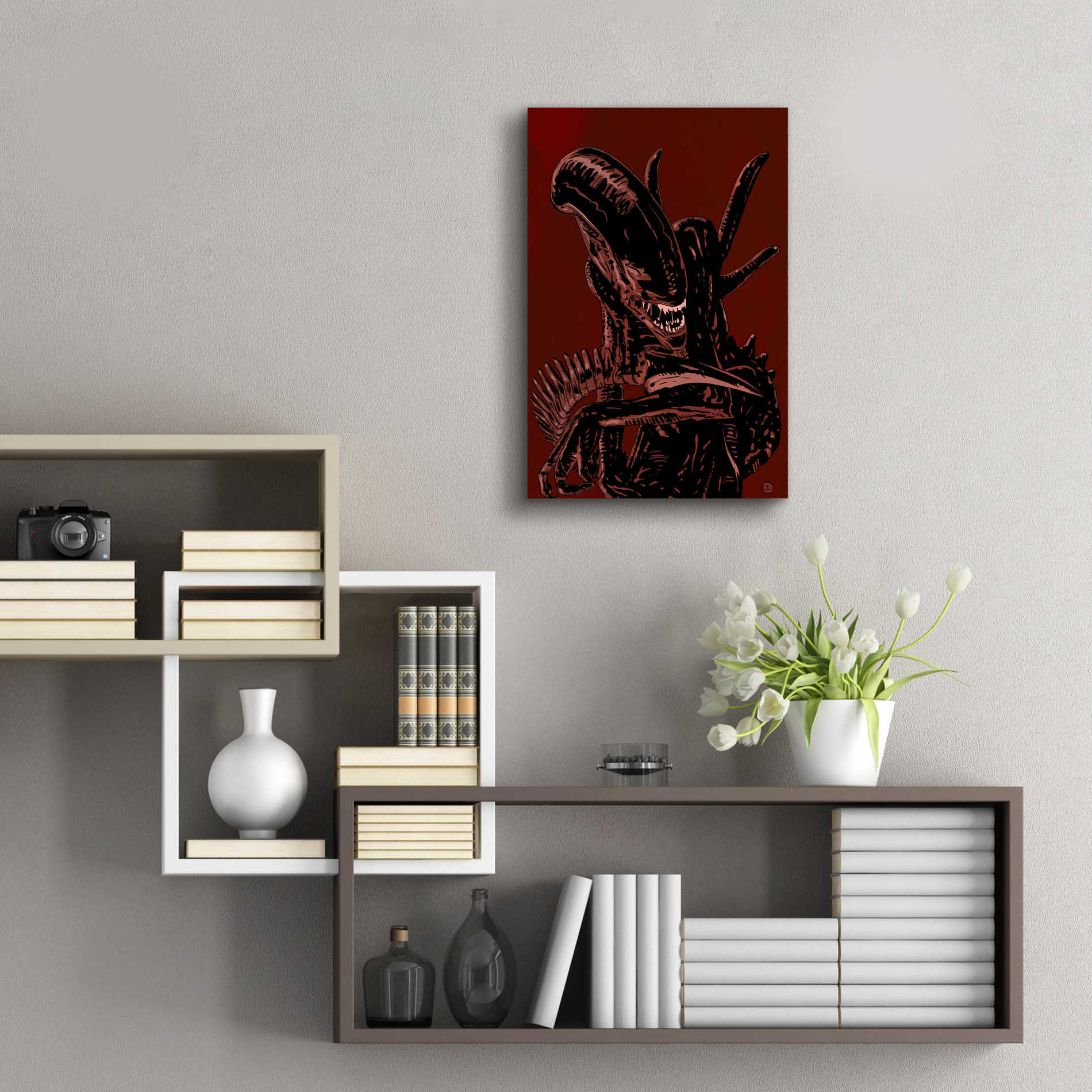 Epic Art 'Alien' by Giuseppe Cristiano, Acrylic Glass Wall Art,16x24