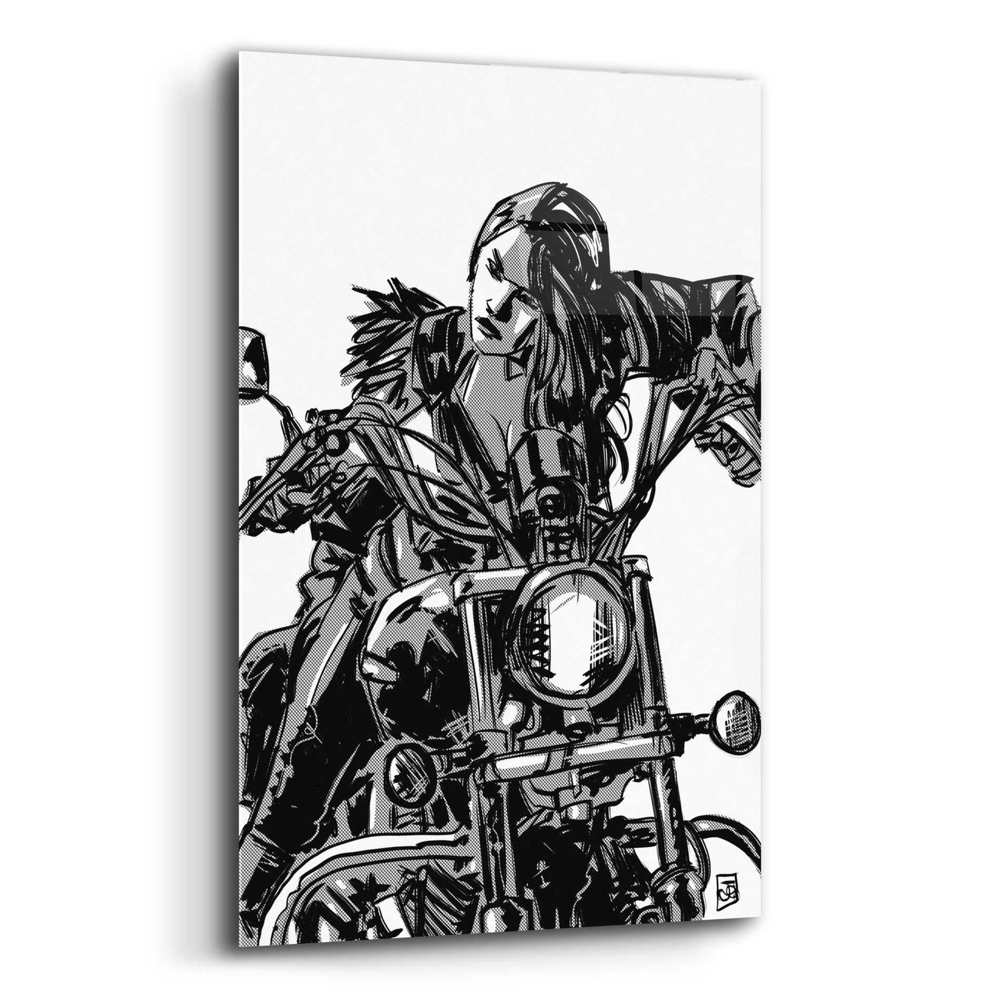 Epic Art 'Biker Girl' by Giuseppe Cristiano, Acrylic Glass Wall Art,12x16