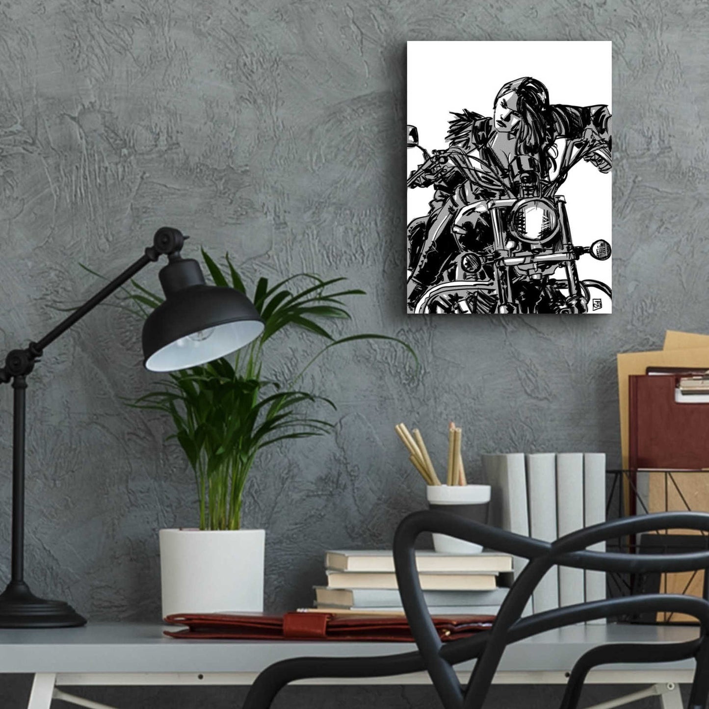 Epic Art 'Biker Girl' by Giuseppe Cristiano, Acrylic Glass Wall Art,12x16