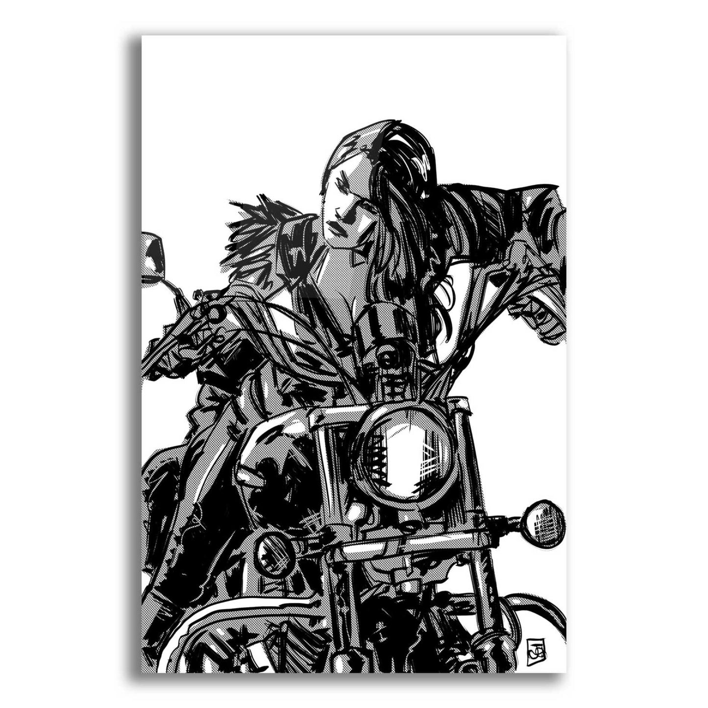 Epic Art 'Biker Girl' by Giuseppe Cristiano, Acrylic Glass Wall Art,12x16