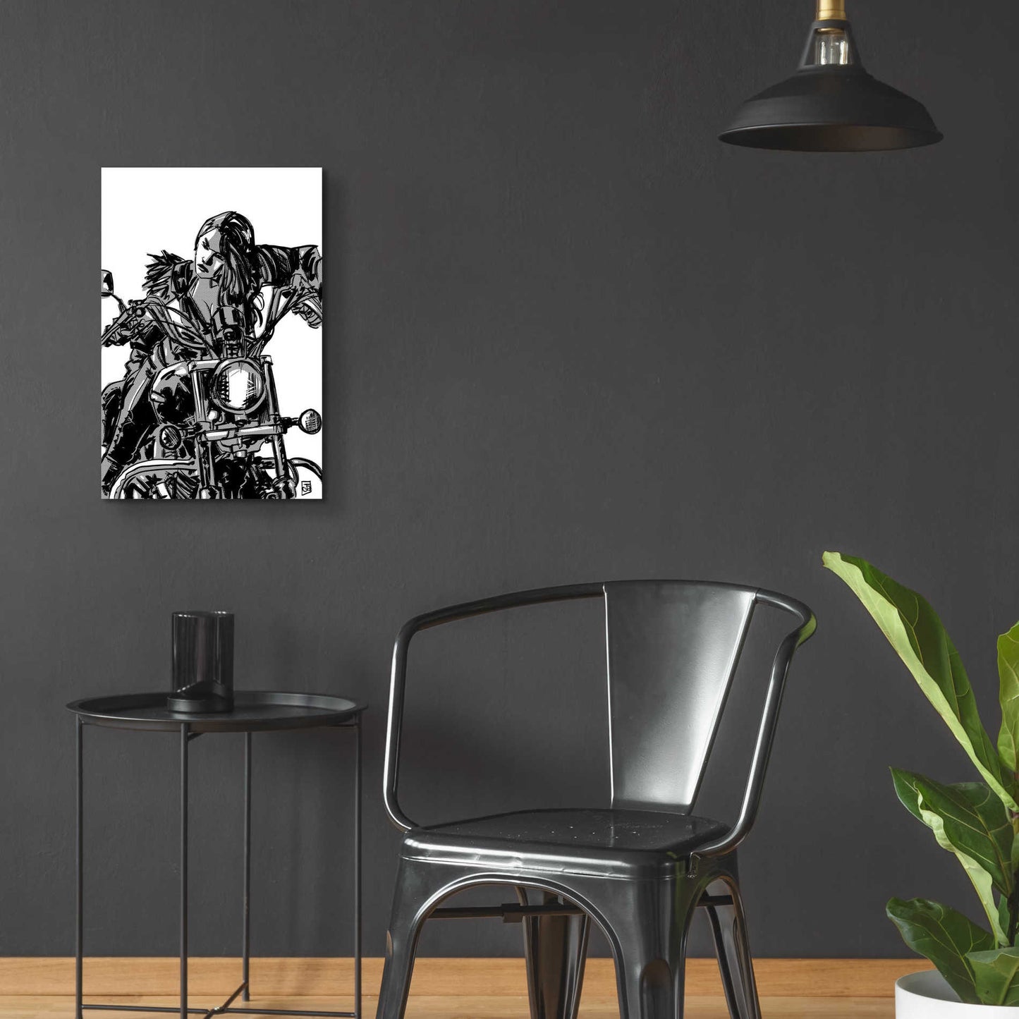 Epic Art 'Biker Girl' by Giuseppe Cristiano, Acrylic Glass Wall Art,16x24