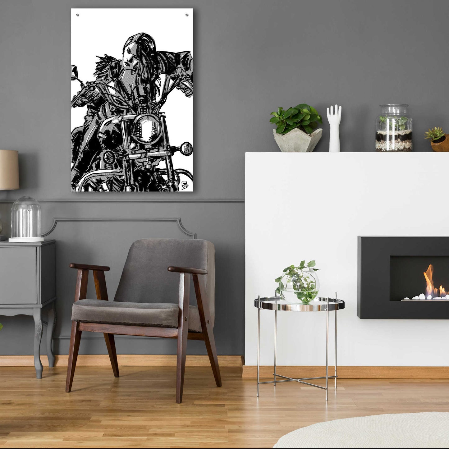 Epic Art 'Biker Girl' by Giuseppe Cristiano, Acrylic Glass Wall Art,24x36