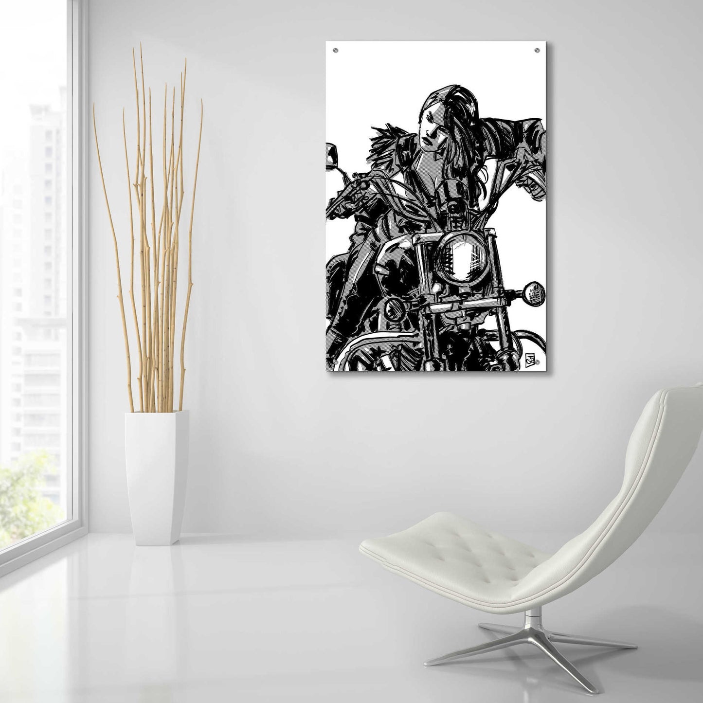 Epic Art 'Biker Girl' by Giuseppe Cristiano, Acrylic Glass Wall Art,24x36