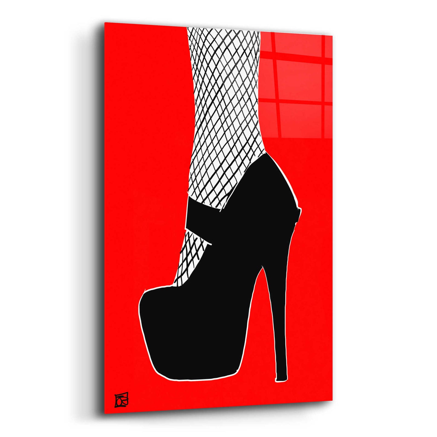 Epic Art 'Black heel on red' by Giuseppe Cristiano, Acrylic Glass Wall Art,12x16